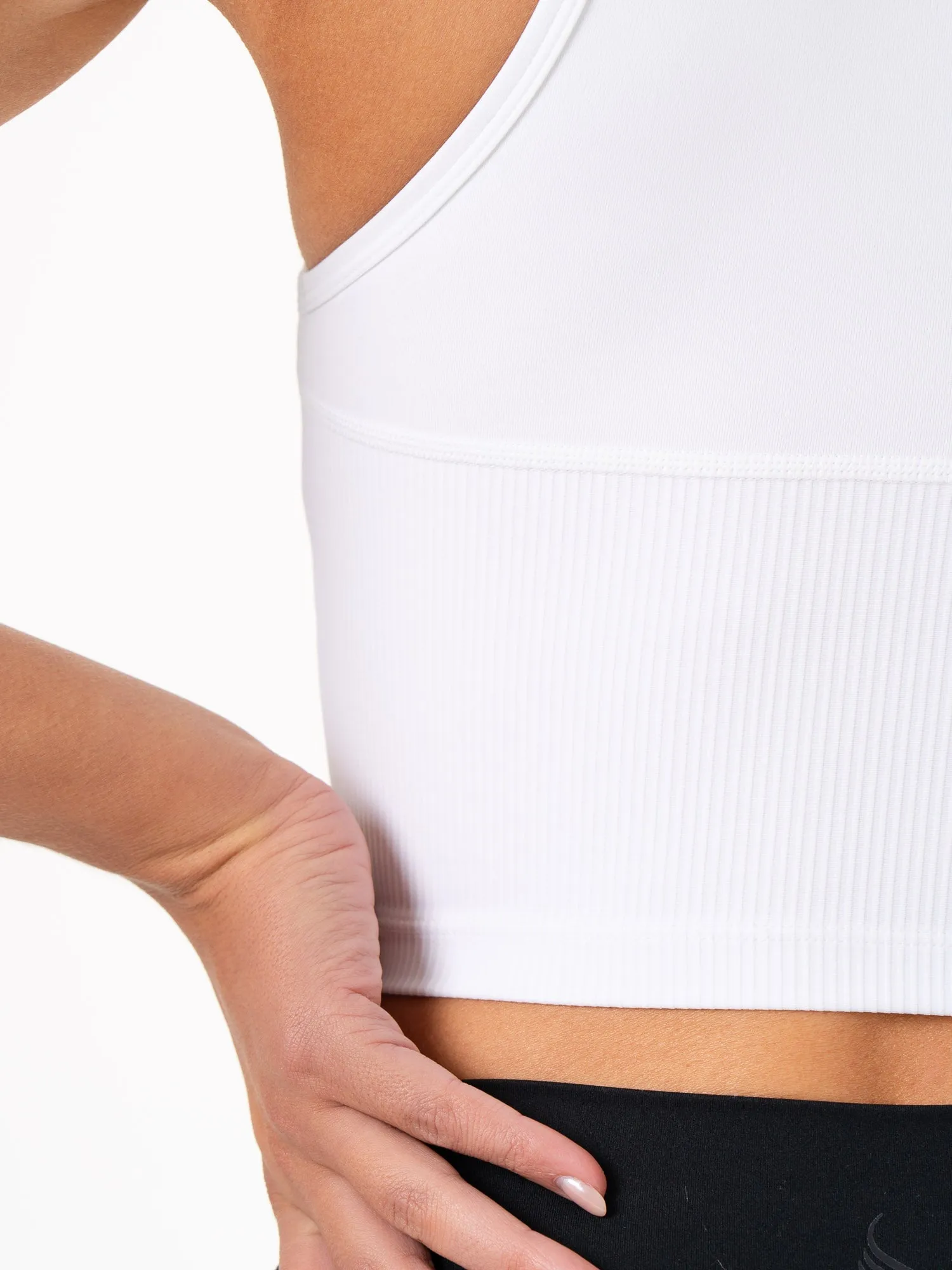 NKD 1/2 Zip Tank - White daily versatile