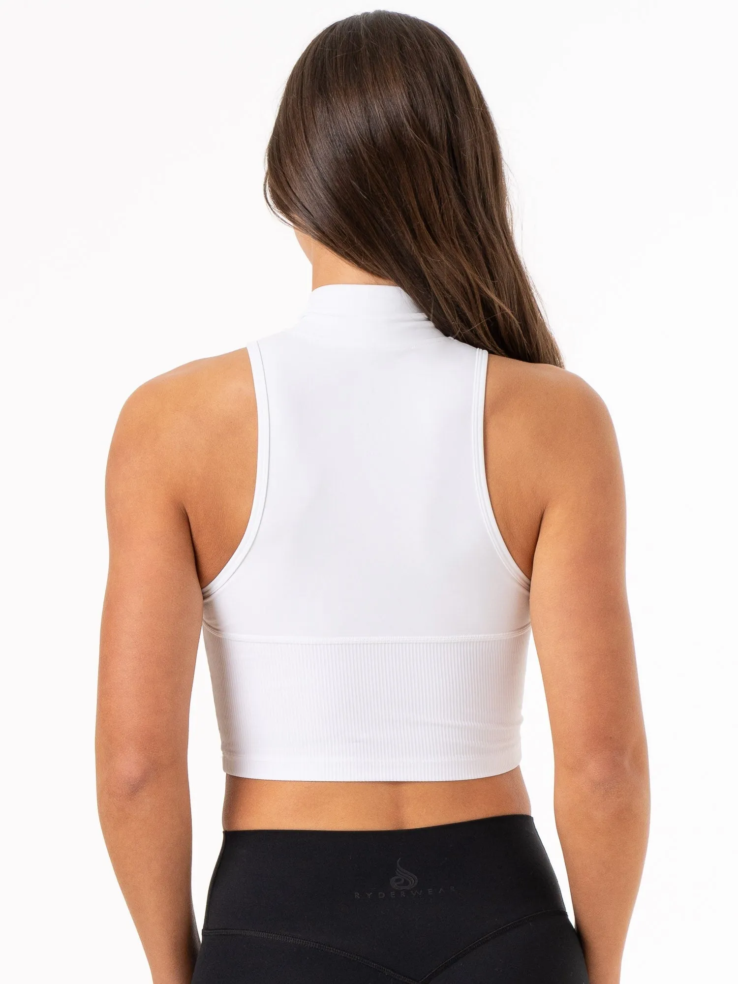 NKD 1/2 Zip Tank - White multi occasion