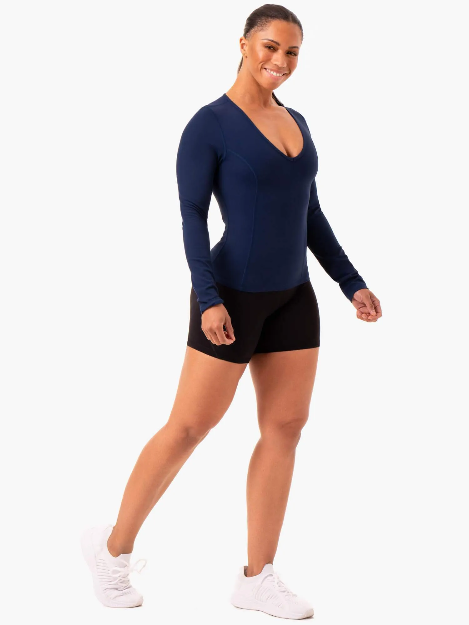 NKD Align Long Sleeve Training Top - Navy sporty style