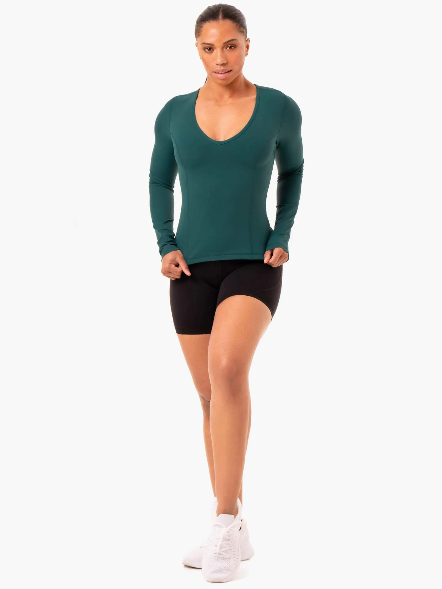 NKD Align Long Sleeve Training Top - Teal multi-color