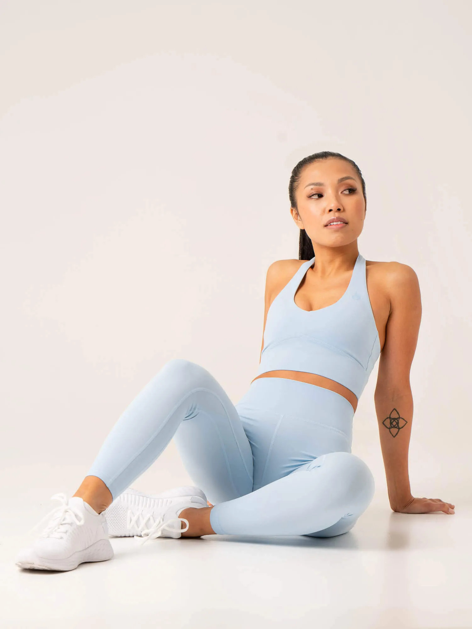 NKD Arch Halter Sports Bra - Baby Blue Anti Odor