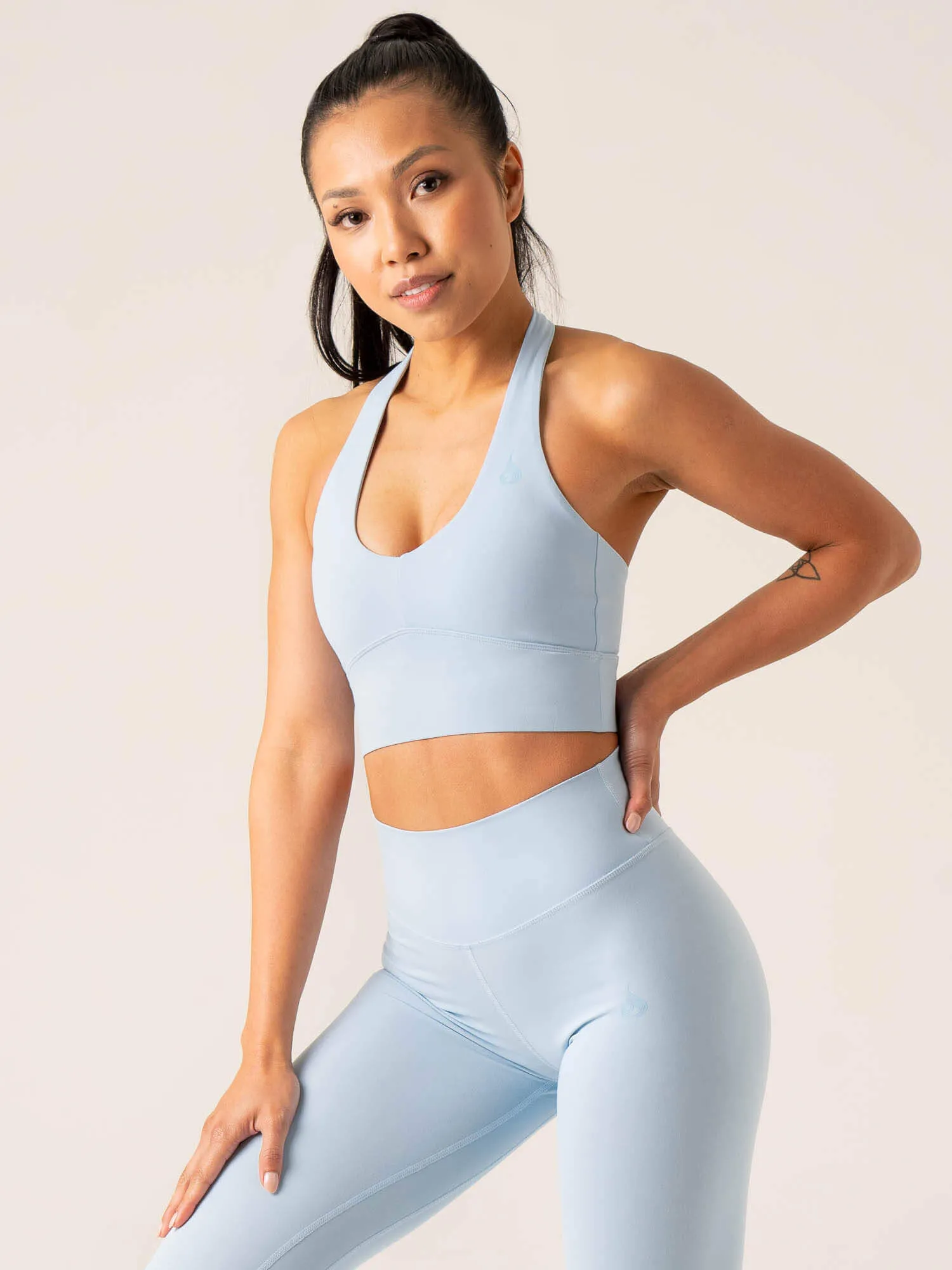 NKD Arch Halter Sports Bra - Baby Blue Extra Protection