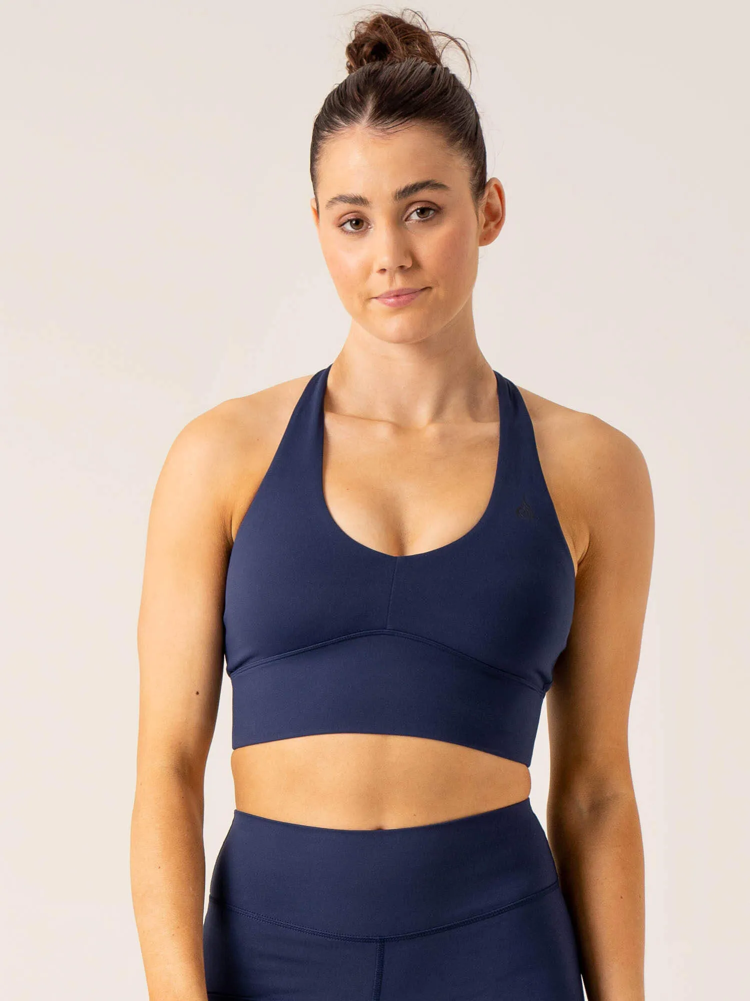 NKD Arch Halter Sports Bra - Navy High Elasticity