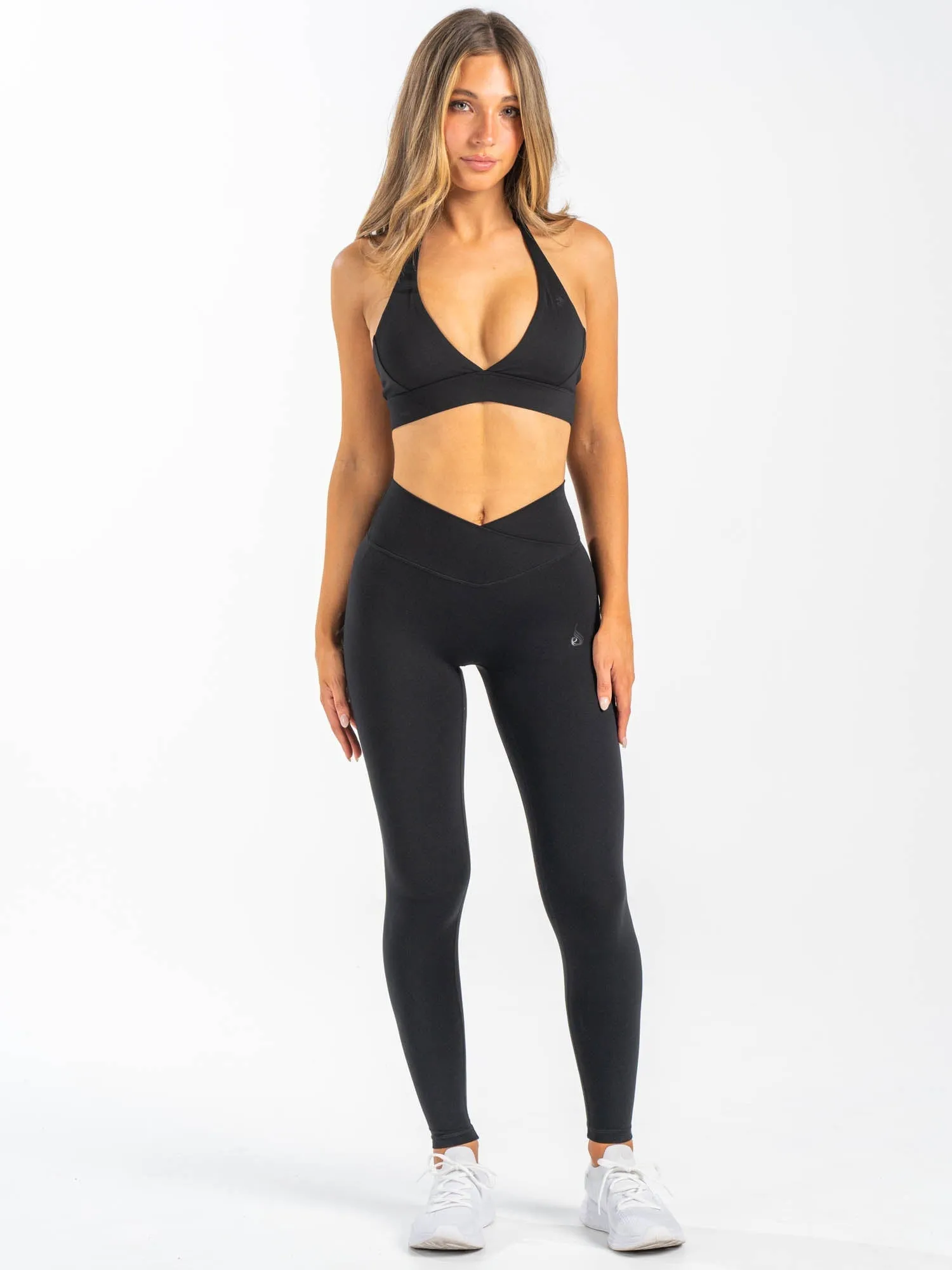 NKD Cross Waist Band Leggings - Black Flexible design