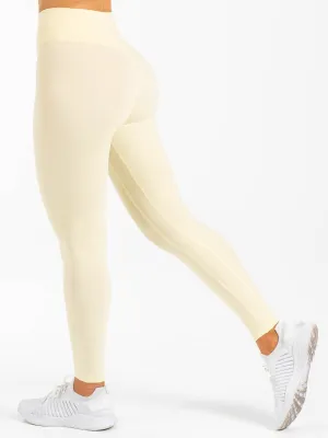 NKD Cross Waist Band Leggings - Lemon Drop Functional wear