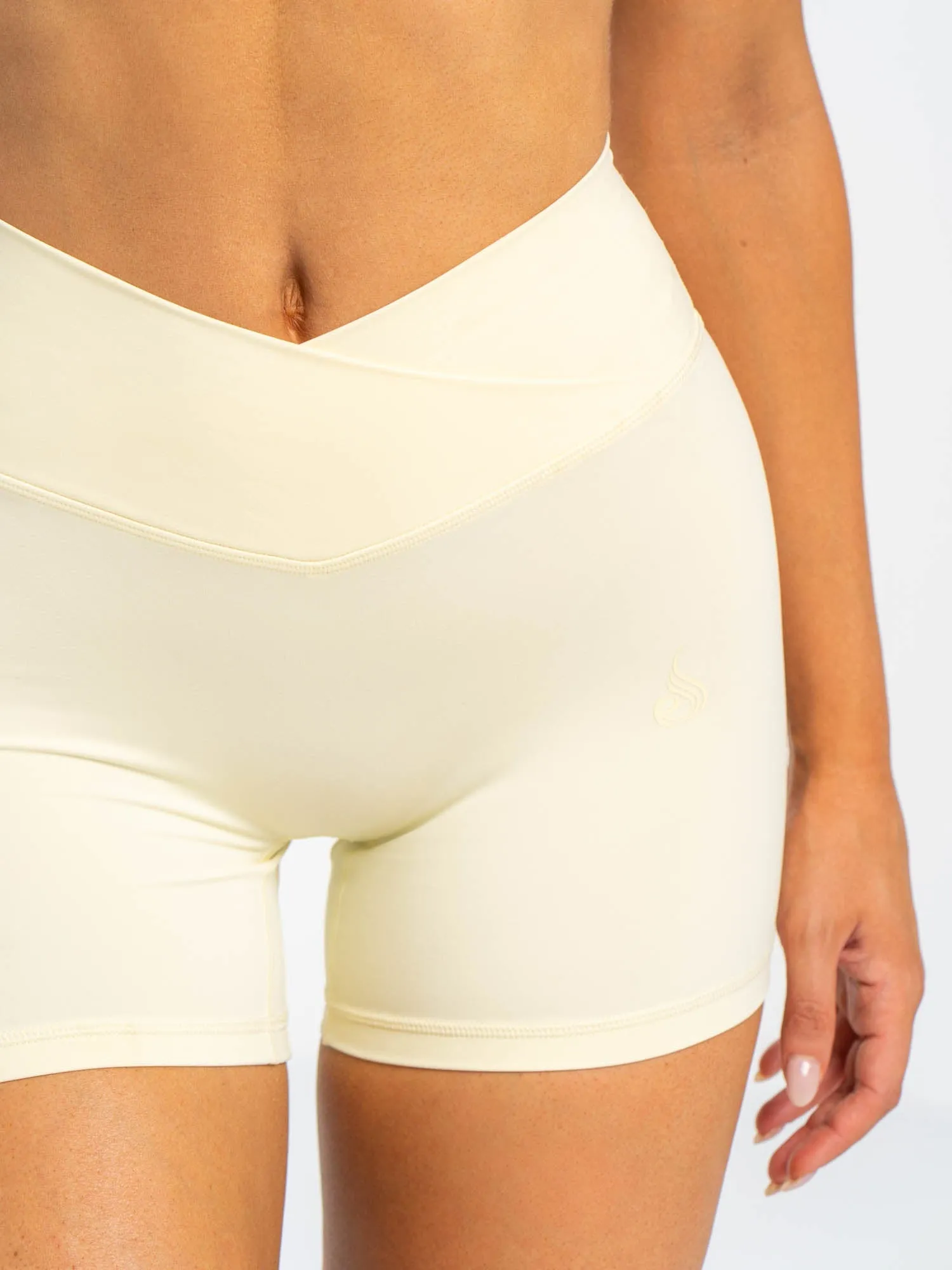 NKD Cross Waist Band Shorts - Lemon Drop workout companion