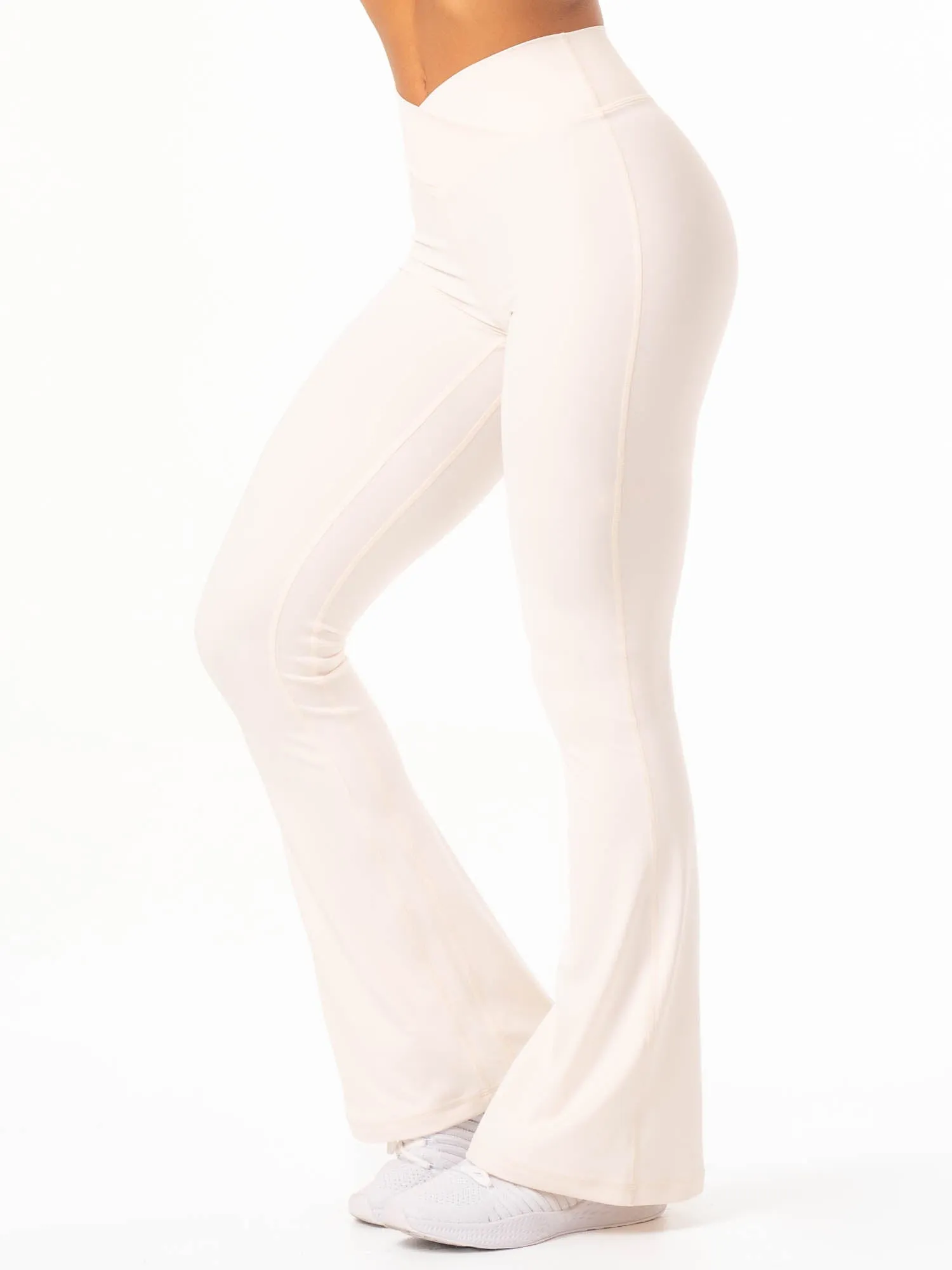 NKD Cross Waist Flared Leggings - Off White Energy boost