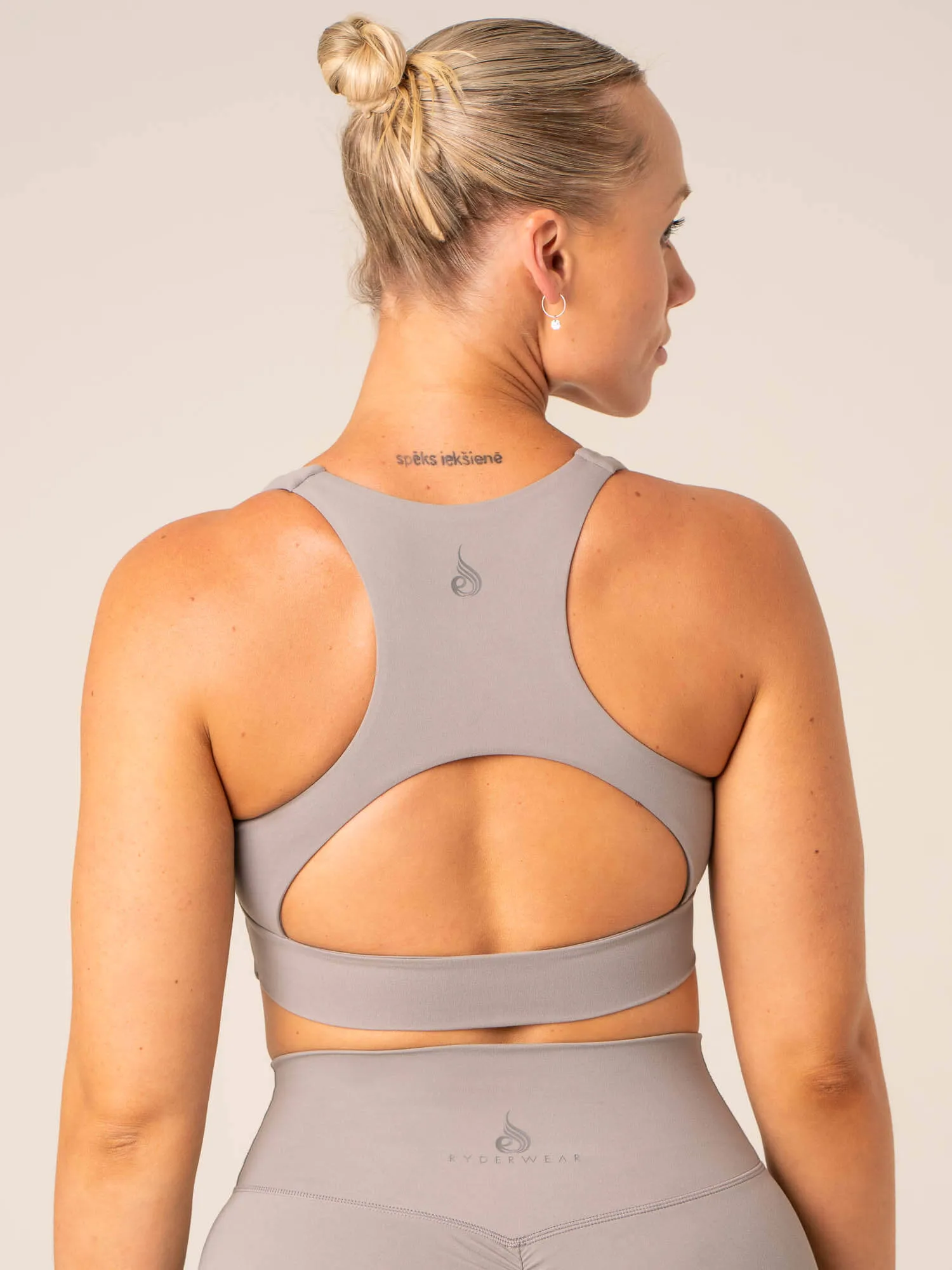 NKD Embody Sports Bra - Steel Grey Wide Shoulder