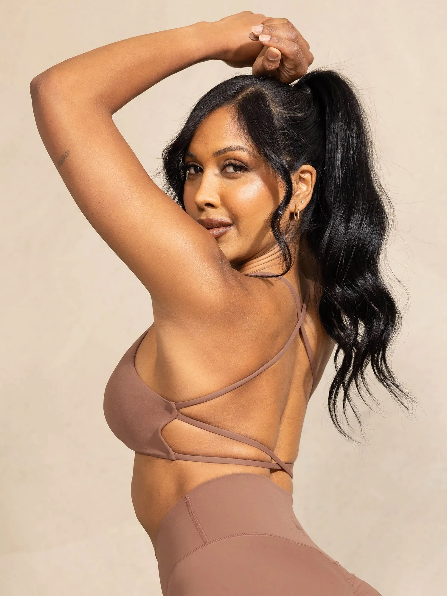NKD Embody Sports Crop - Mocha Adjustable Straps