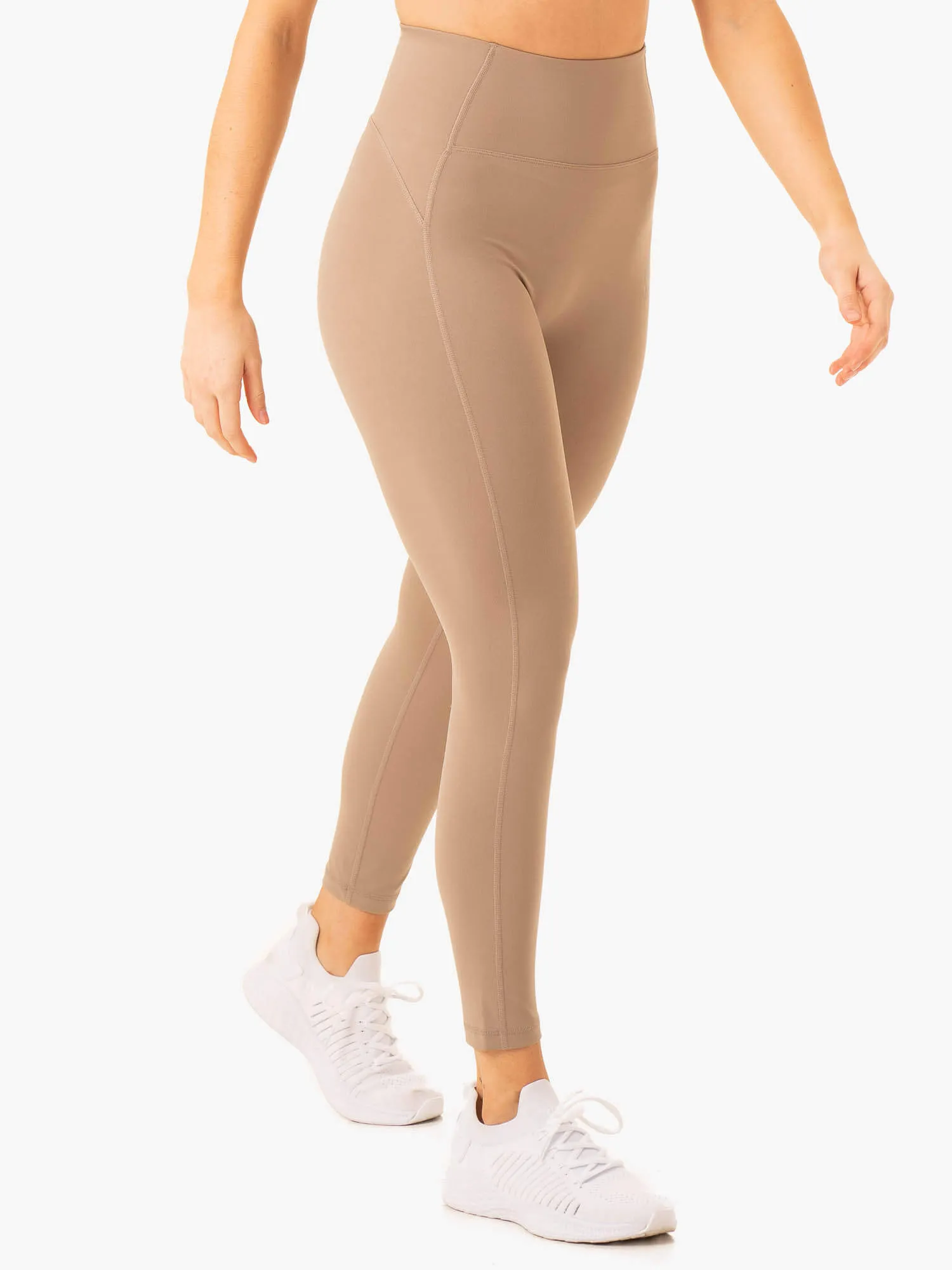 NKD Frame High Waisted Leggings - Latte Chic fabric