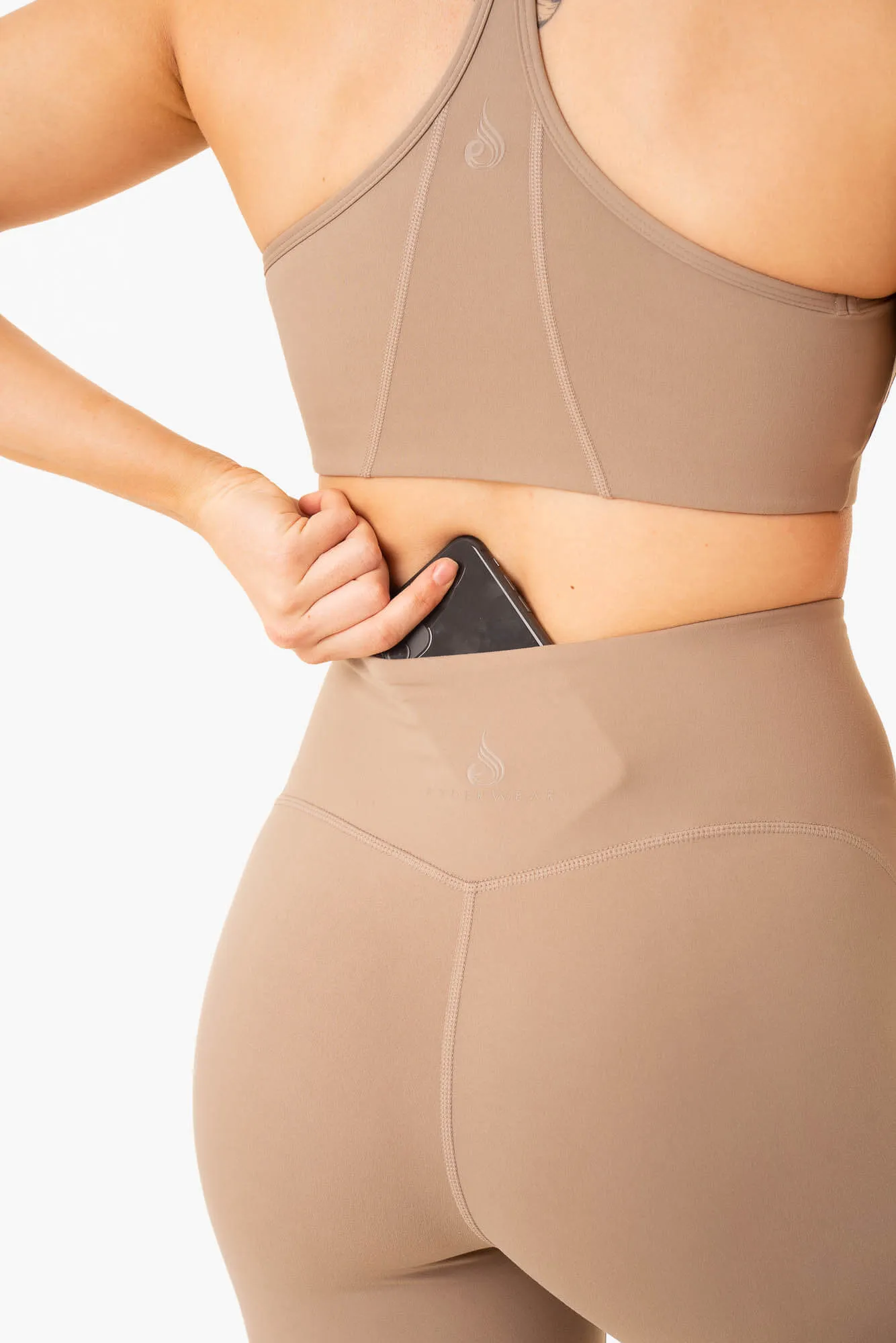 NKD Frame High Waisted Leggings - Latte Functional stretch