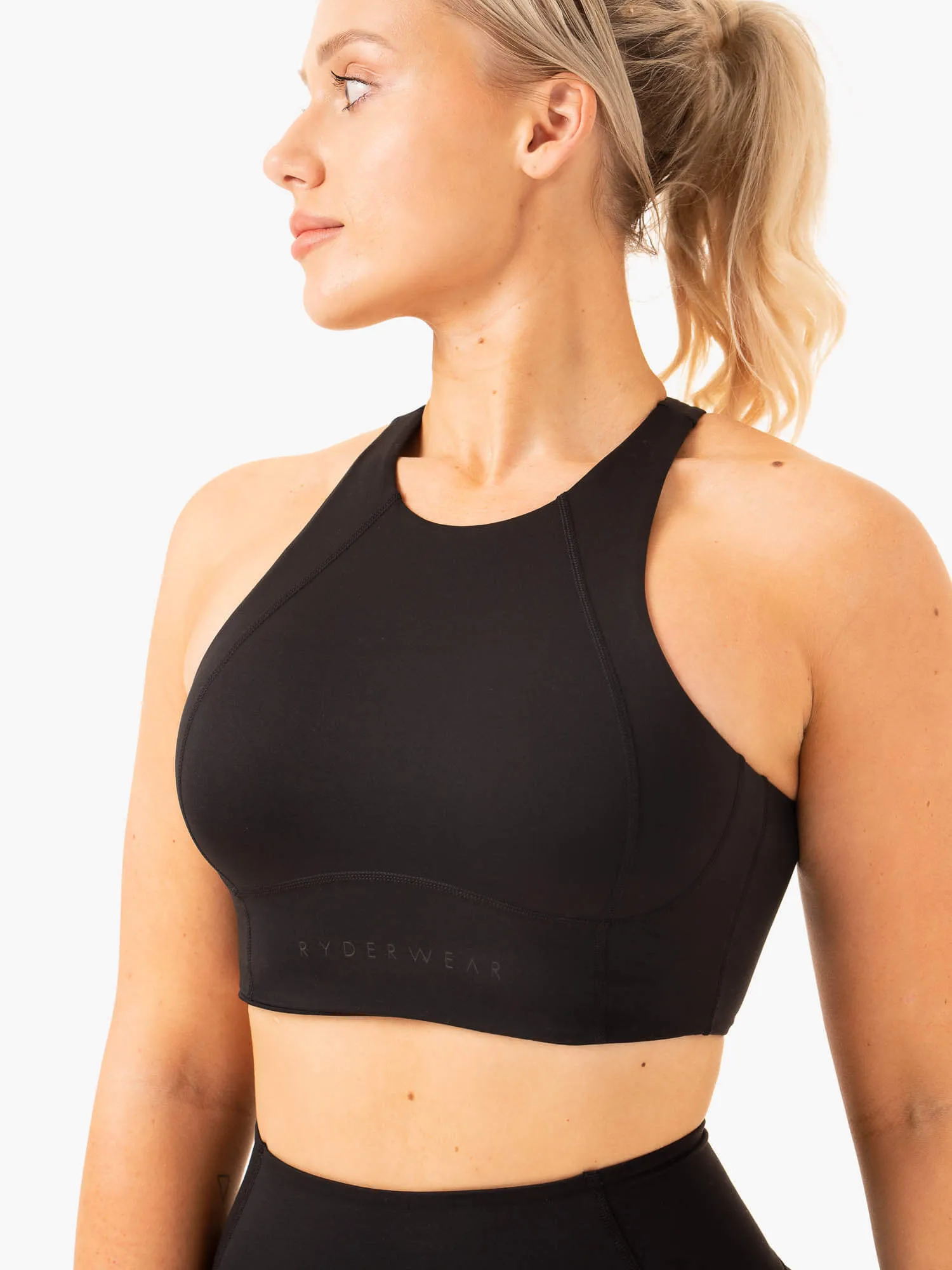 NKD Frame Long Line Sports Bra - Black Anti Bacteria