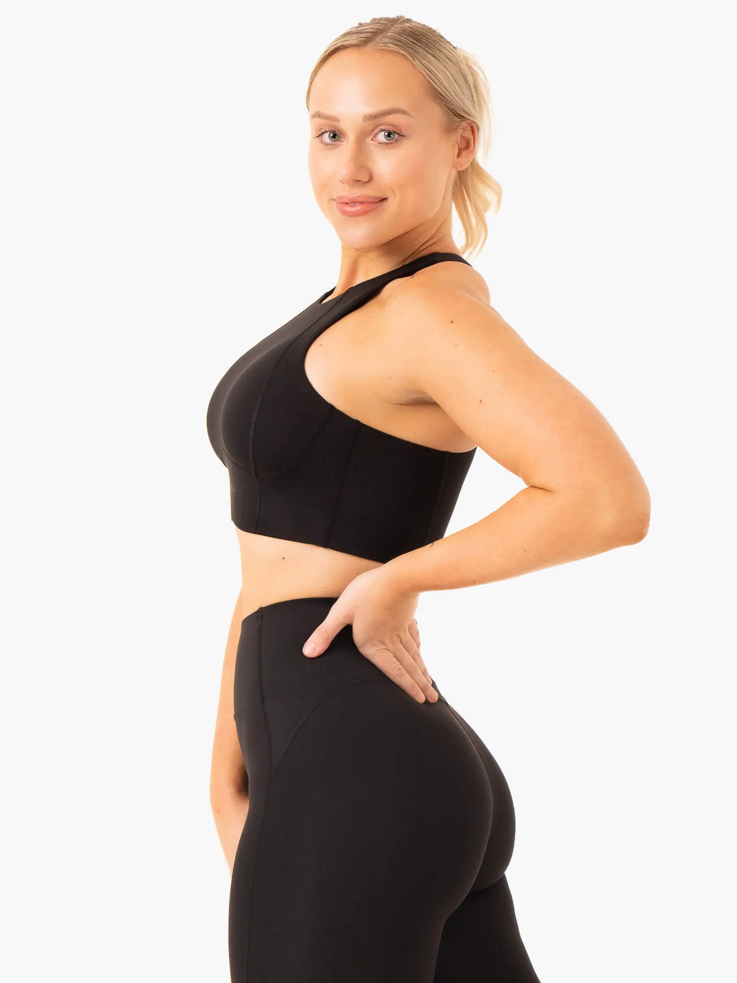 NKD Frame Long Line Sports Bra - Black Shock Cushion