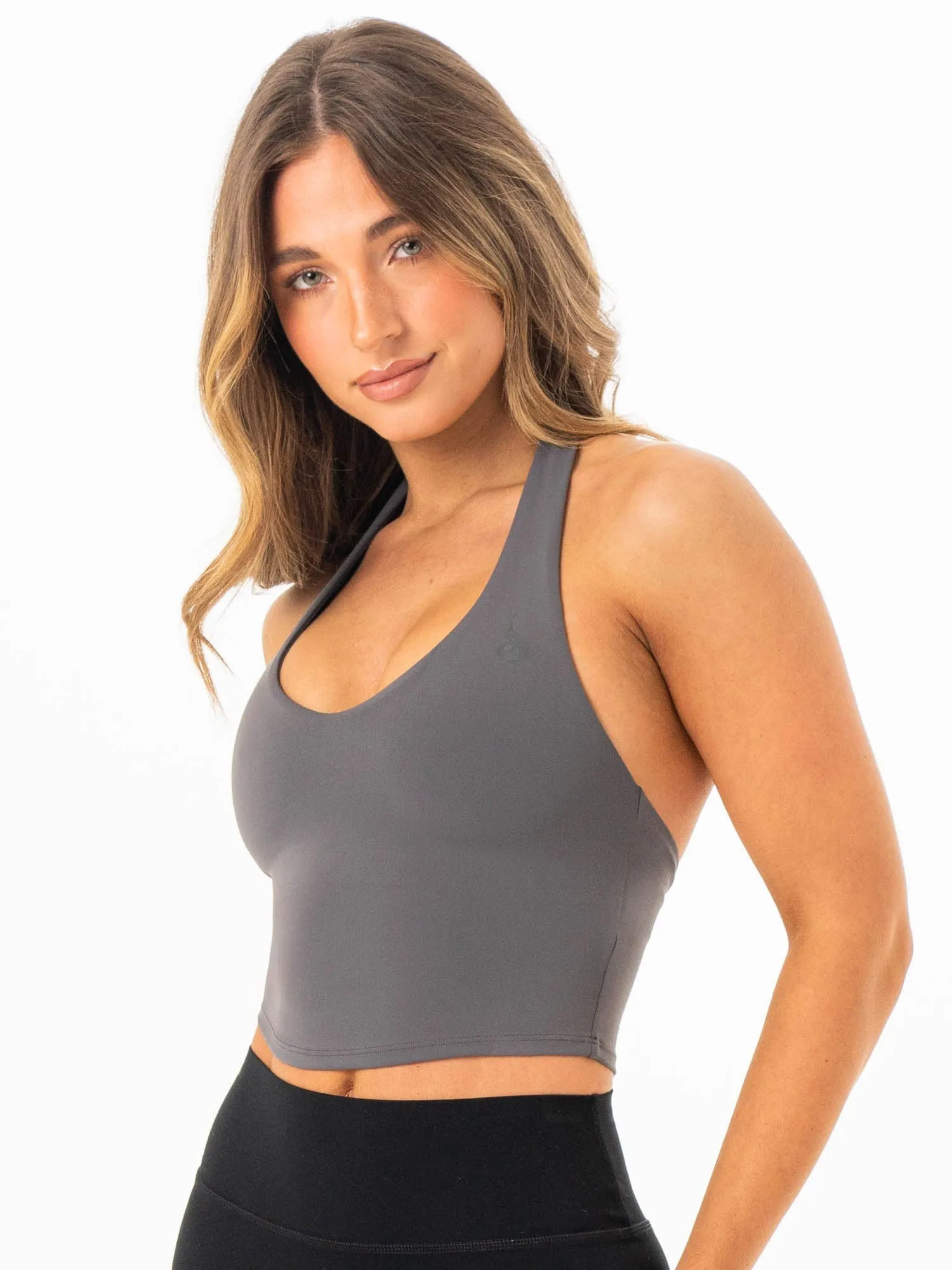 NKD Halter Shelf Tank - Charcoal style shift