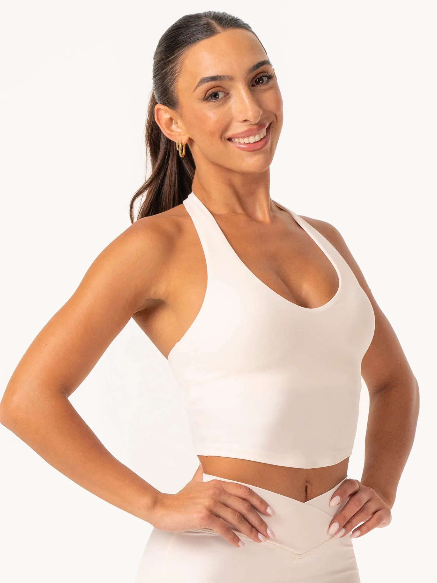 NKD Halter Shelf Tank - Off White fashion element