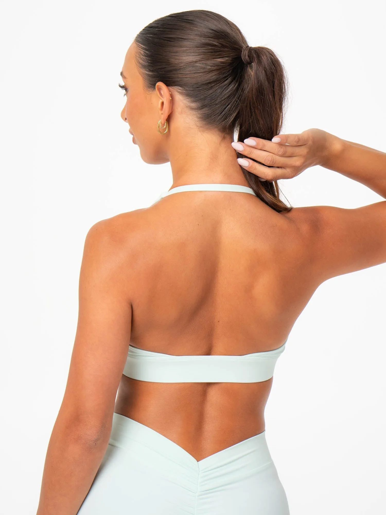 NKD Halter Sports Bra - Cool Mint No Pressure