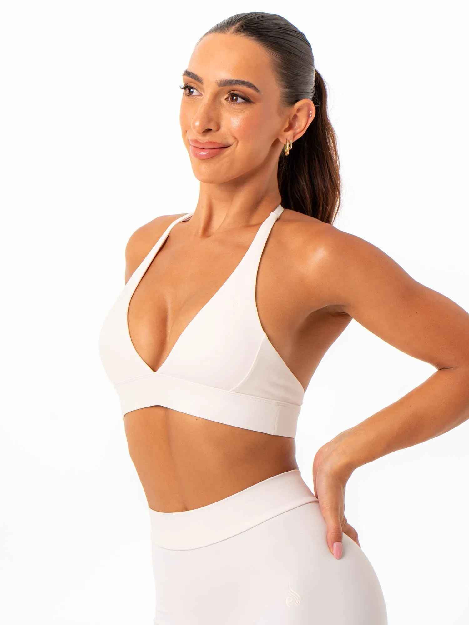 NKD Halter Sports Bra - Off White Easy Wear