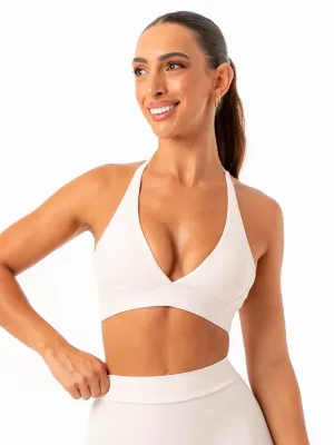NKD Halter Sports Bra - Off White Skin Soft