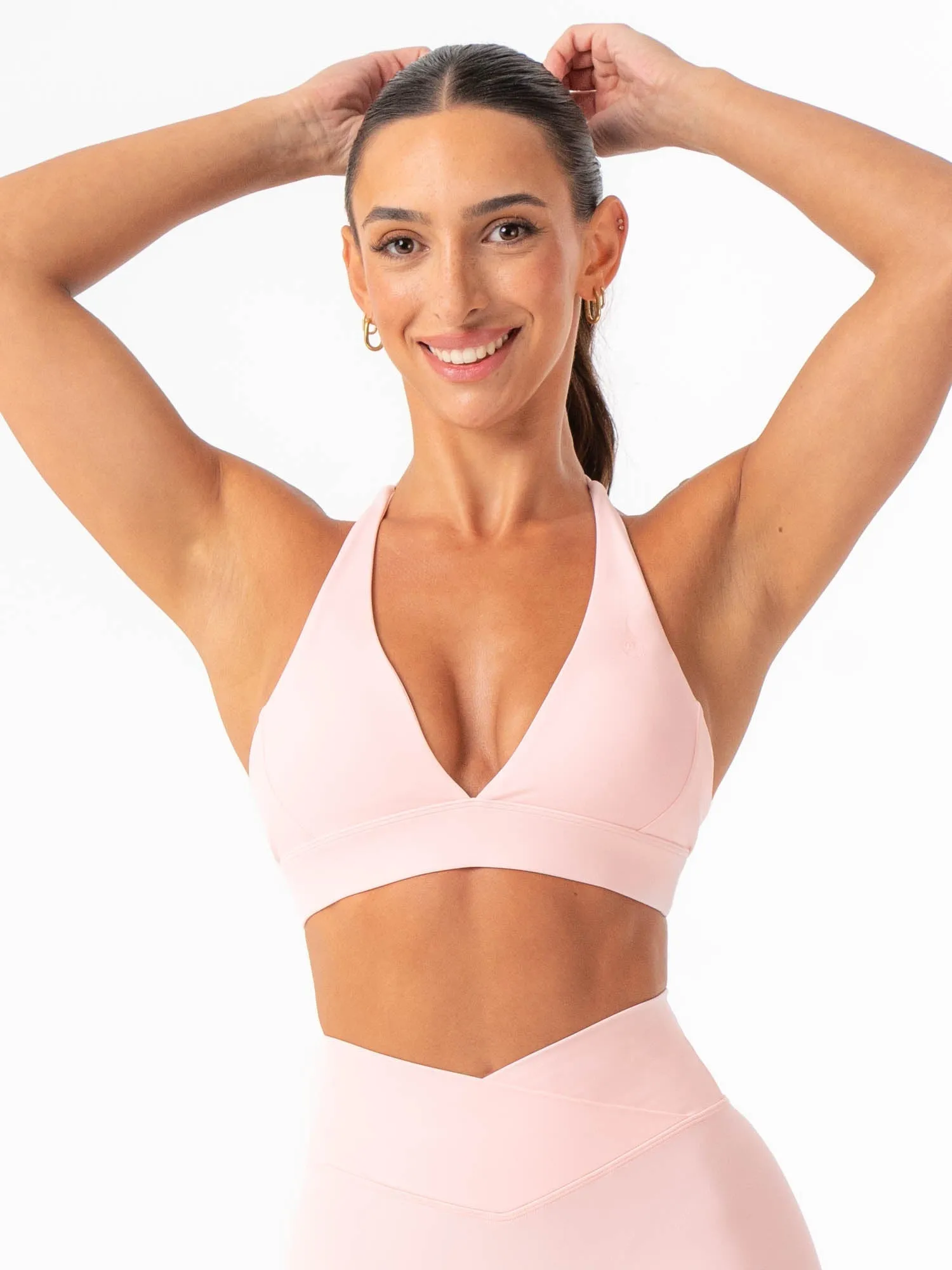 NKD Halter Sports Bra - Pink Musk Comfort Fit