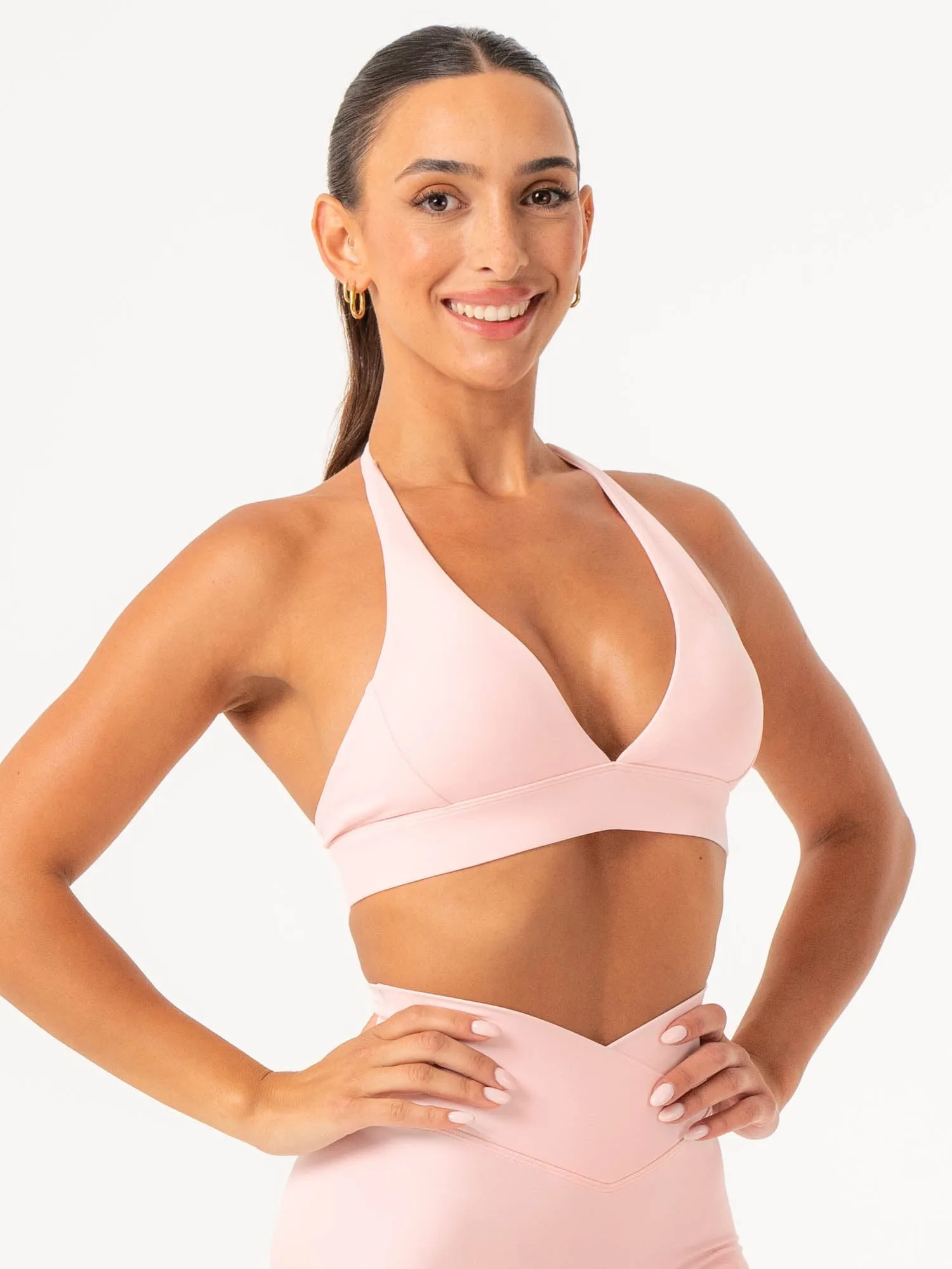 NKD Halter Sports Bra - Pink Musk Body Contour
