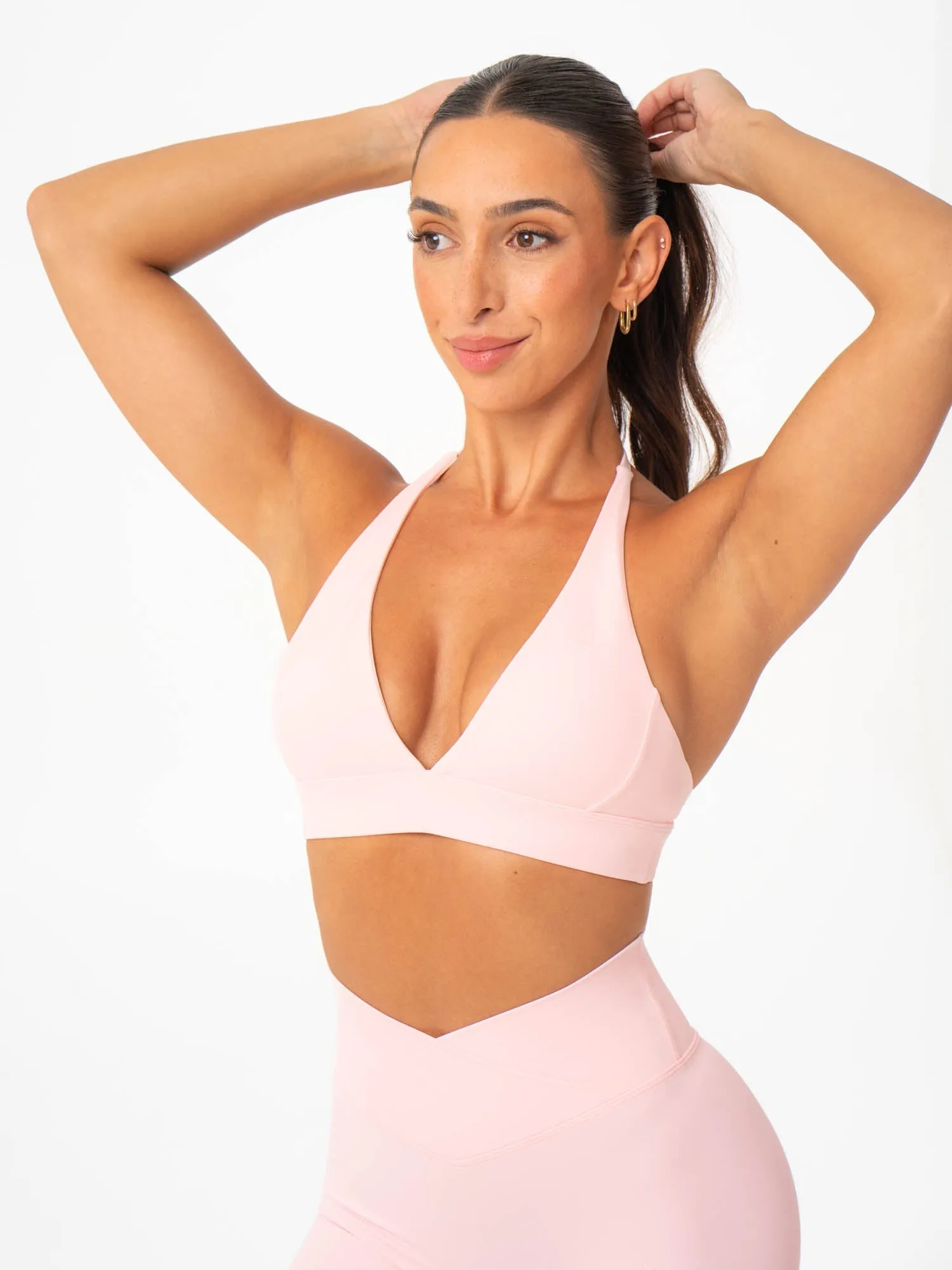 NKD Halter Sports Bra - Pink Musk Multi Use