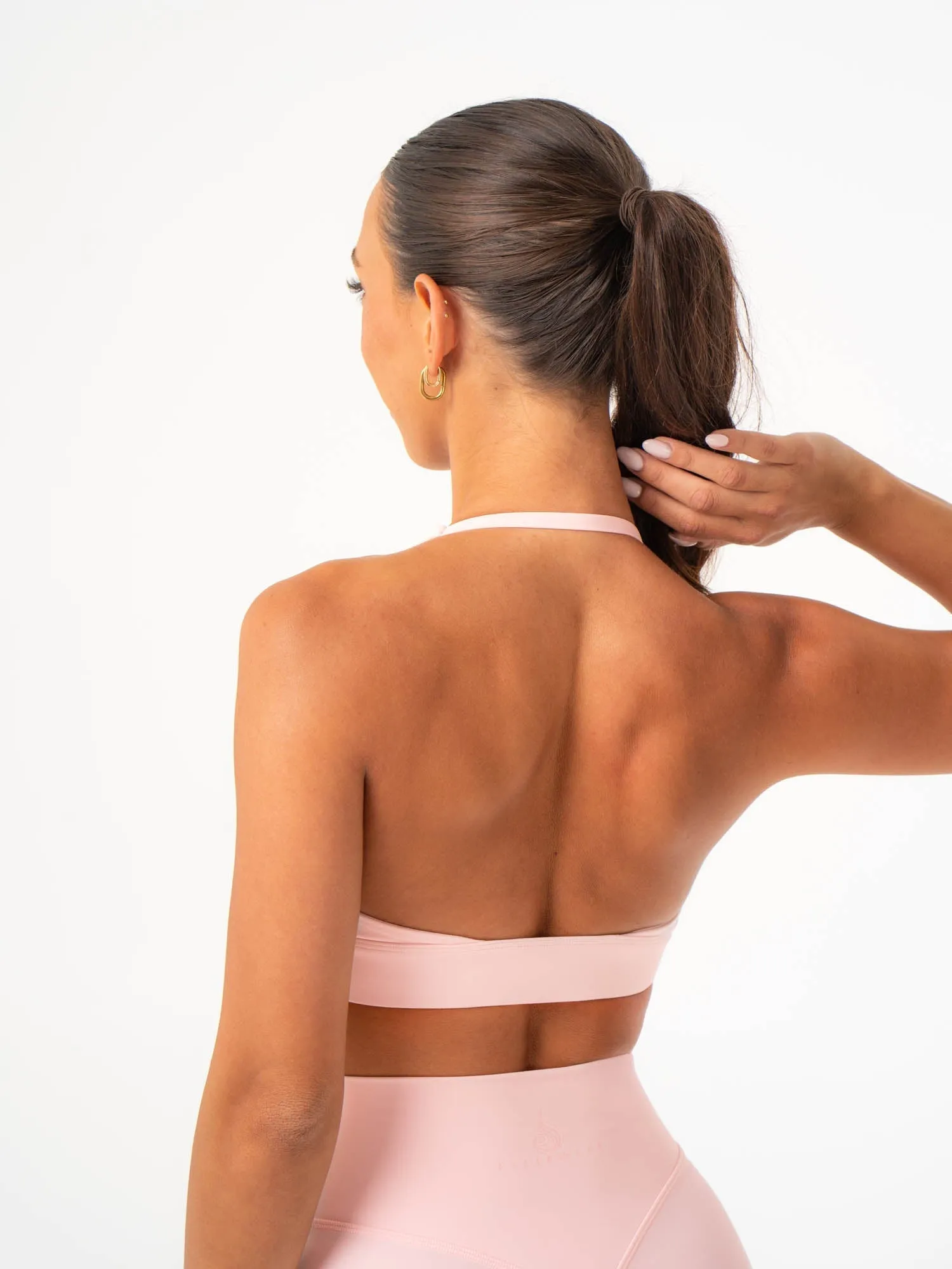 NKD Halter Sports Bra - Pink Musk High Stretch