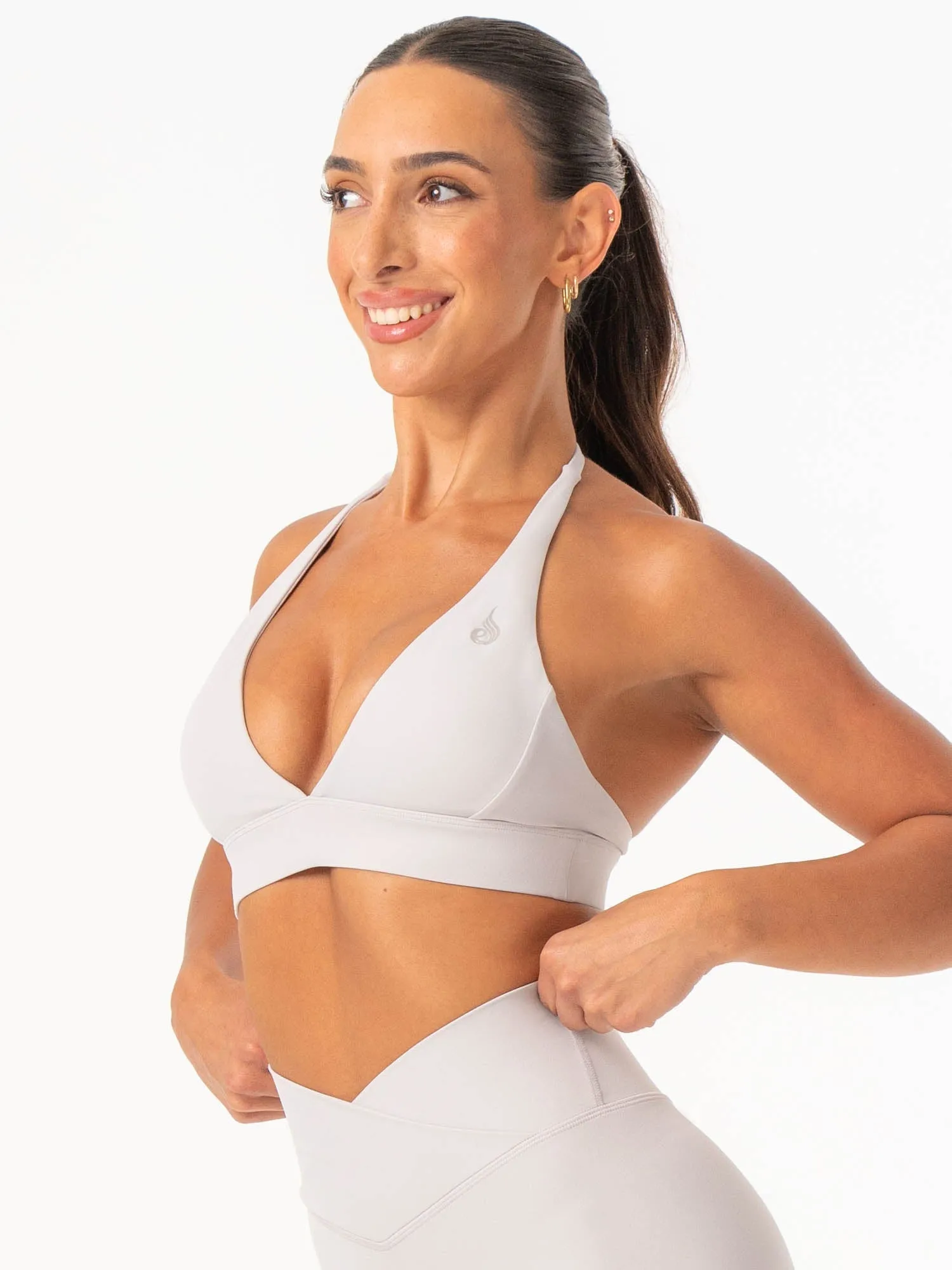 NKD Halter Sports Bra - Sugar Dust Long Wear
