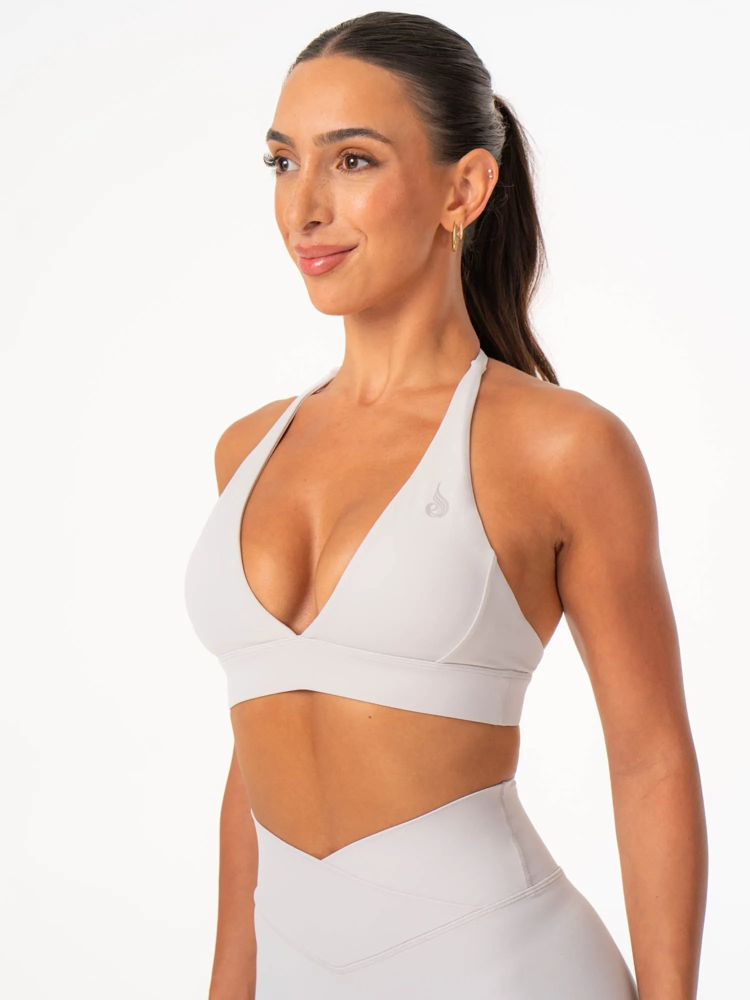 NKD Halter Sports Bra - Sugar Dust Compression Fit