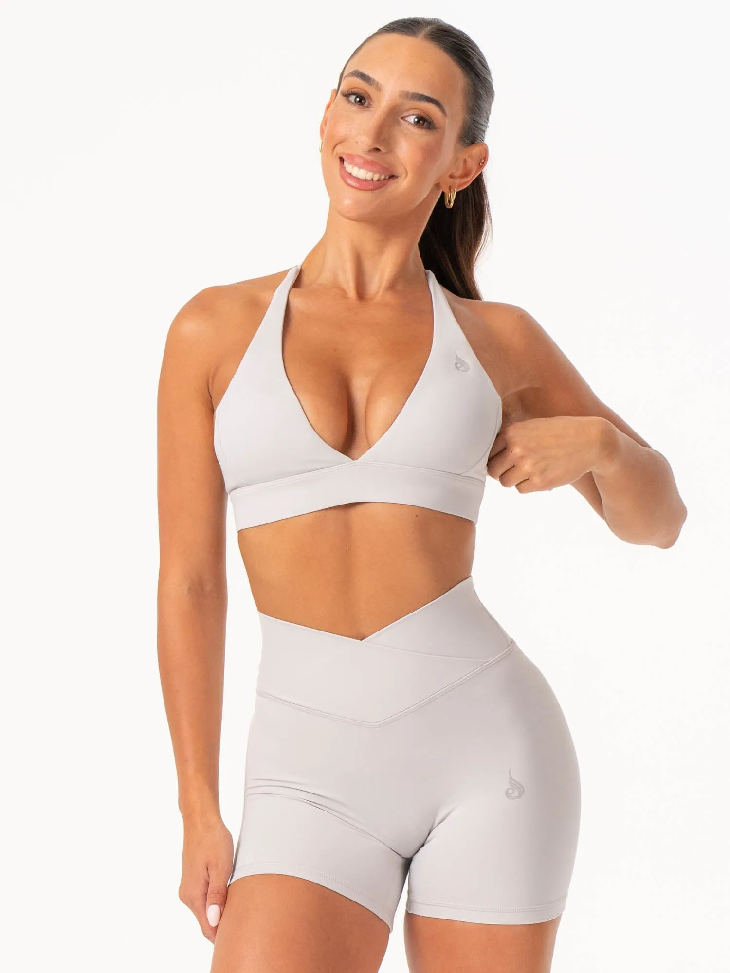NKD Halter Sports Bra - Sugar Dust Compression Hold