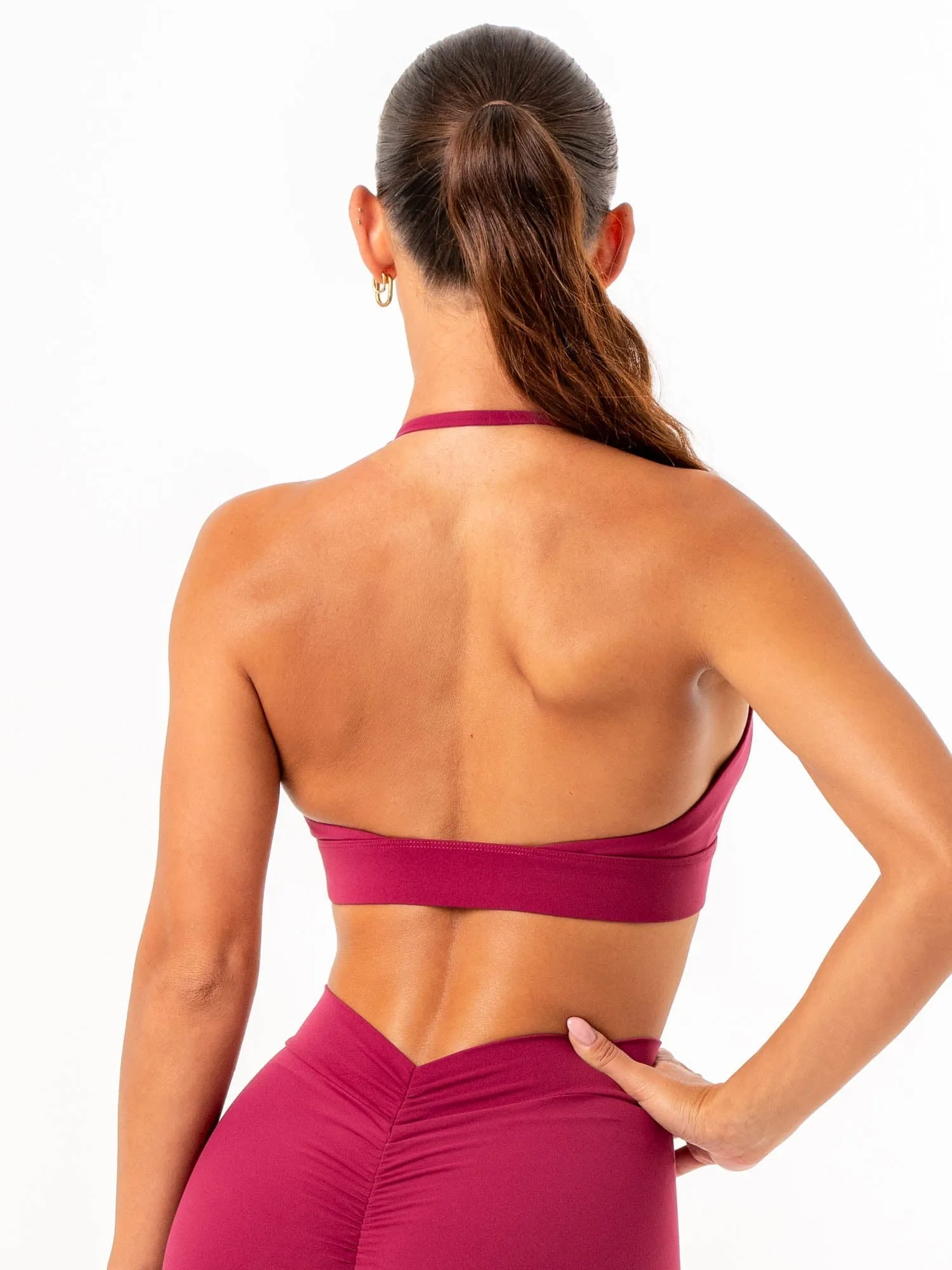 NKD Halter Sports Bra - Wine No Restriction