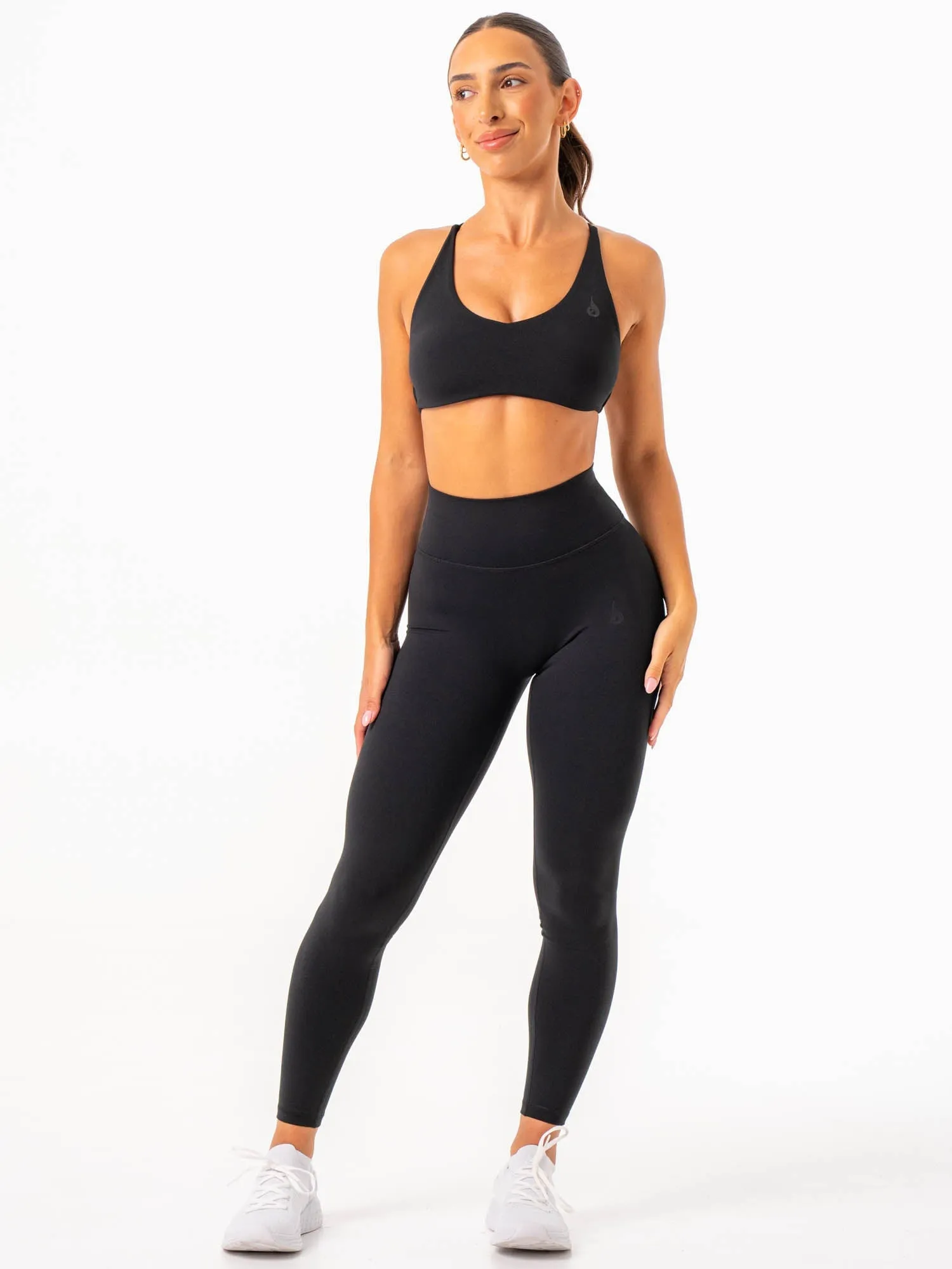 NKD High Waisted Scrunch Leggings - Black Travel fabric