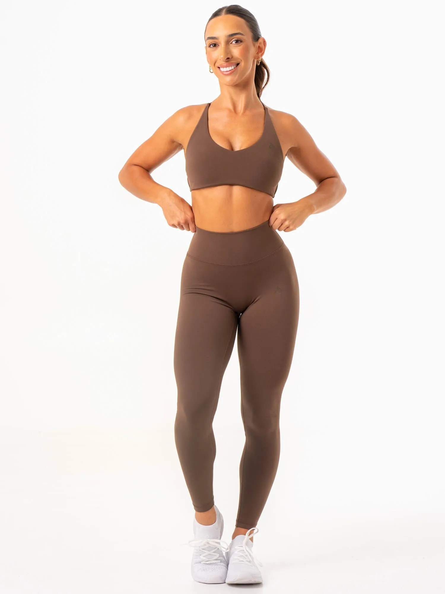 NKD High Waisted Scrunch Leggings - Chocolate Soft feel