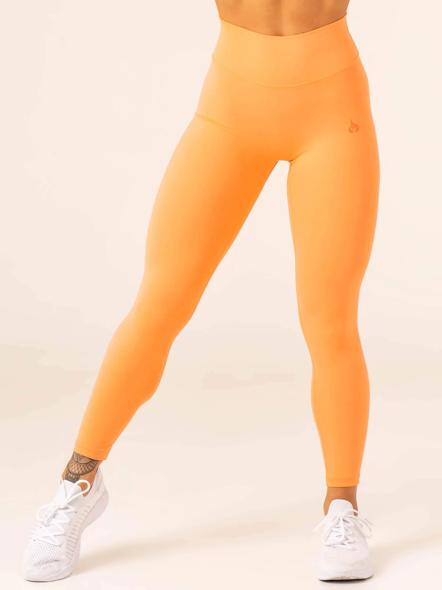 NKD High Waisted Scrunch Leggings - Orange Sherbet Moisture wicking