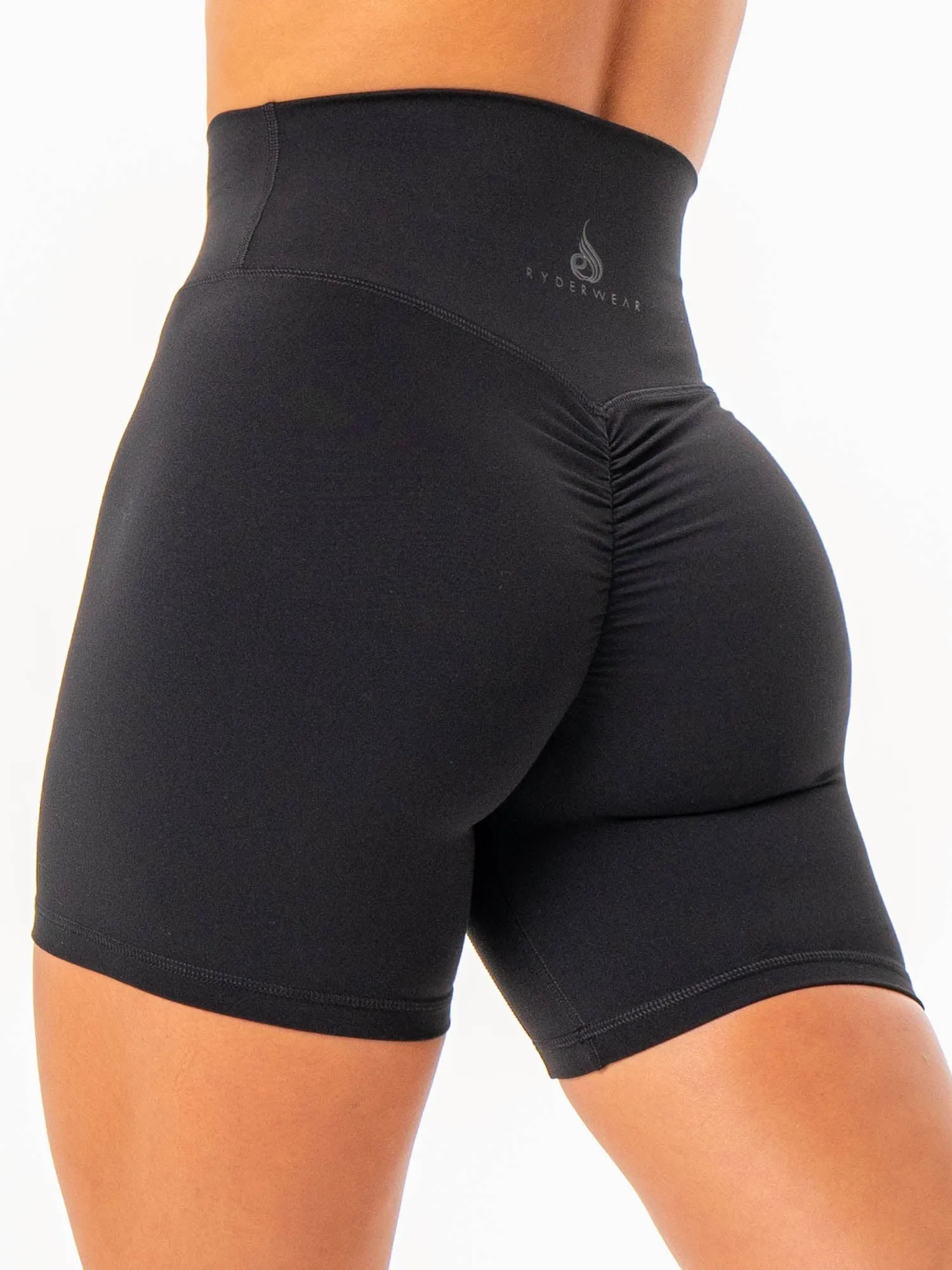 NKD High Waisted Scrunch Shorts - Black workout gear