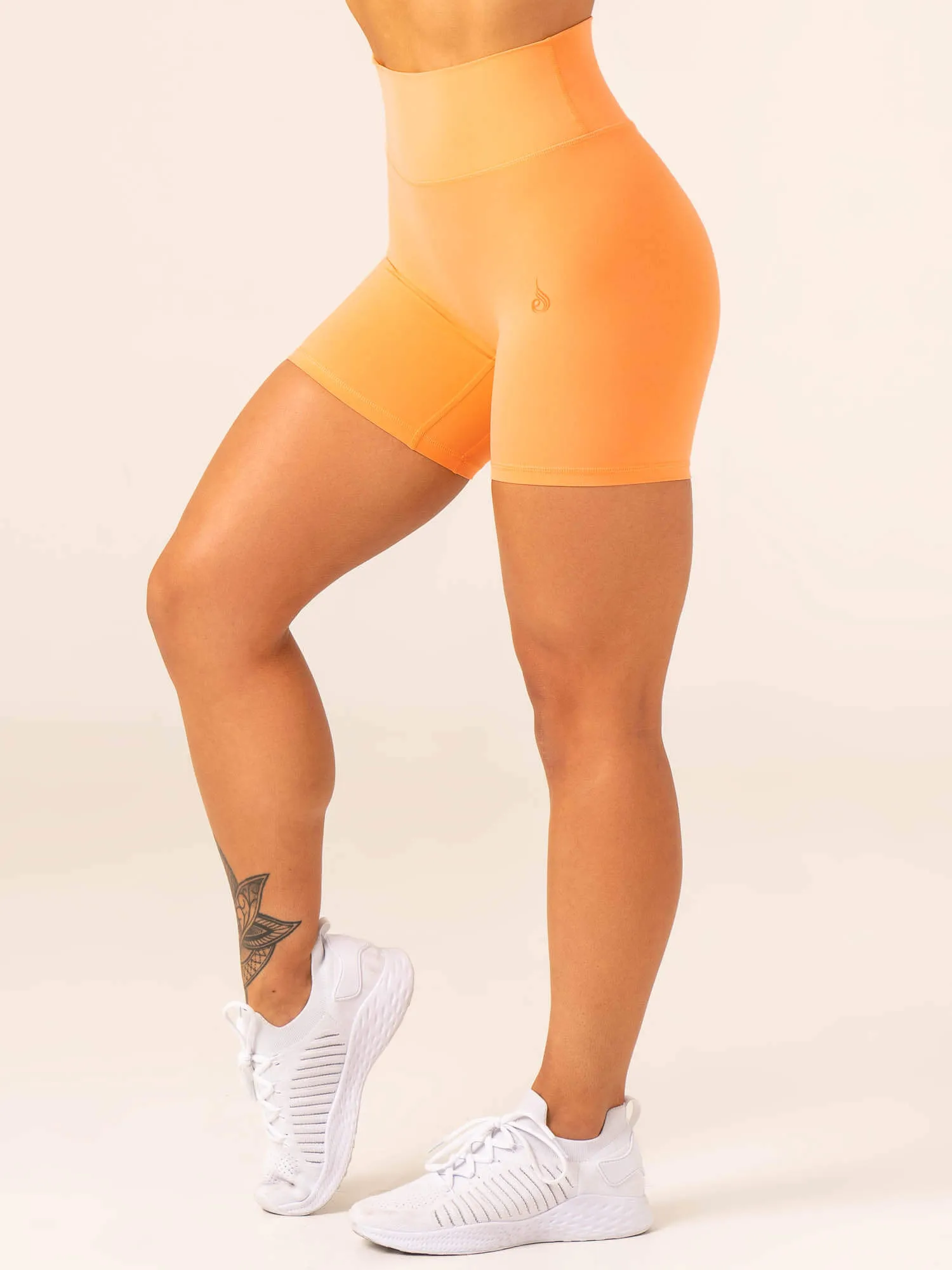 NKD High Waisted Scrunch Shorts - Orange Sherbet workout wear