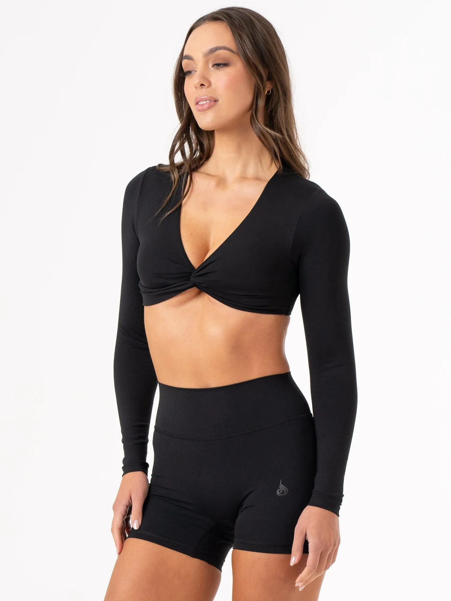 NKD Knot Long Sleeve Top - Black youthful energy