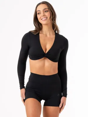 NKD Knot Long Sleeve Top - Black multi pair