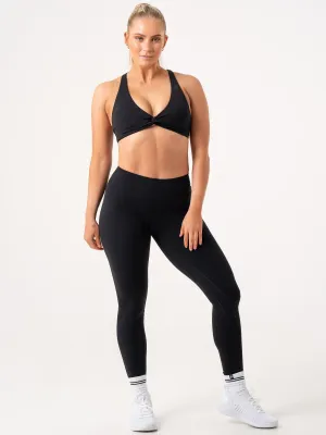 NKD Knot Sports Bra - Black Compression Fit