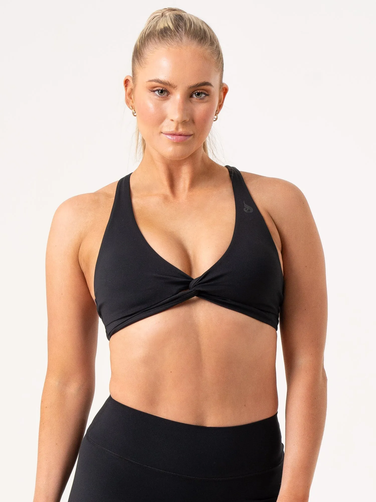 NKD Knot Sports Bra - Black Fitted Comfort
