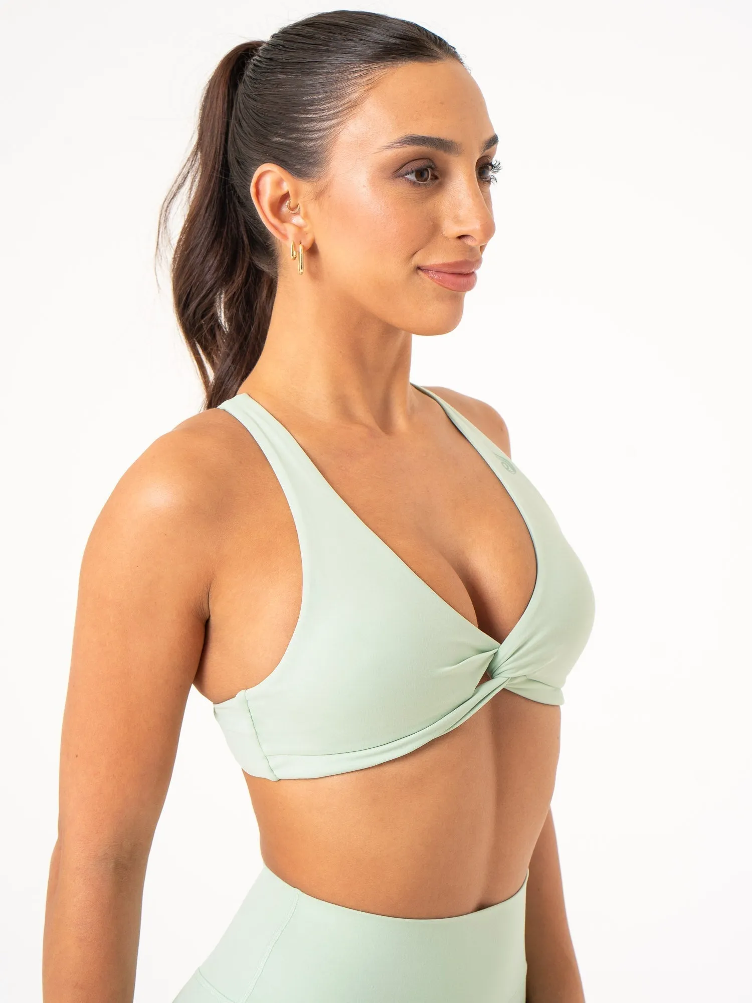 NKD Knot Sports Bra - Cucumber Moisture Control