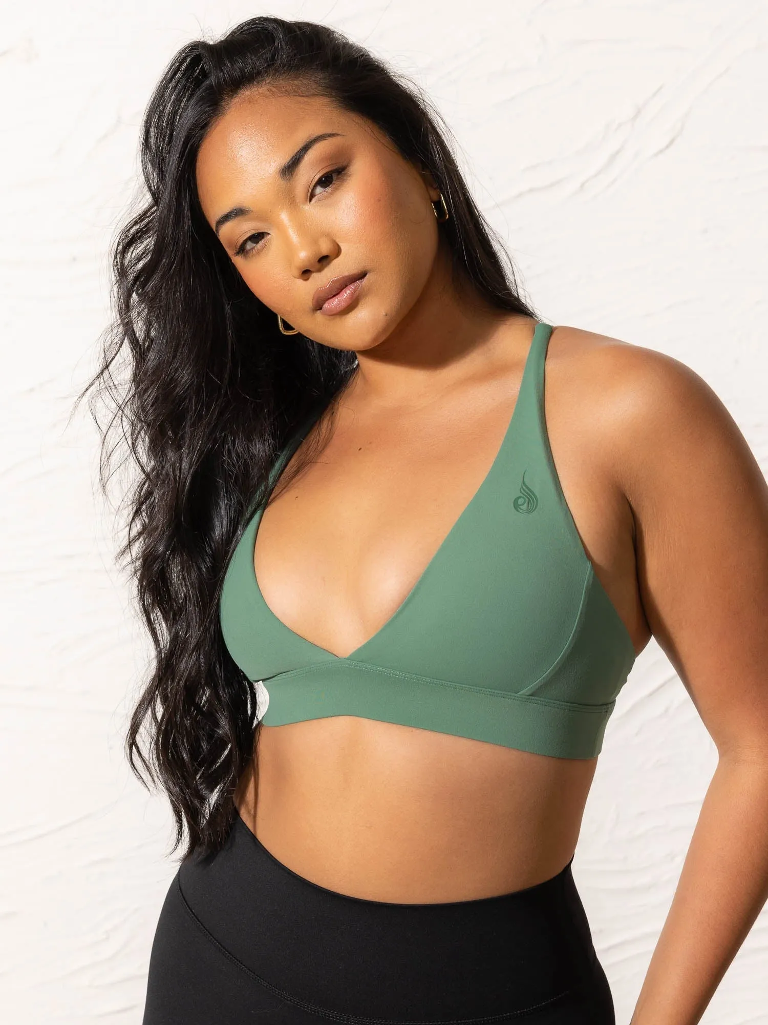 NKD Low Neck Sports Bra - Forest Green Skin Friendly