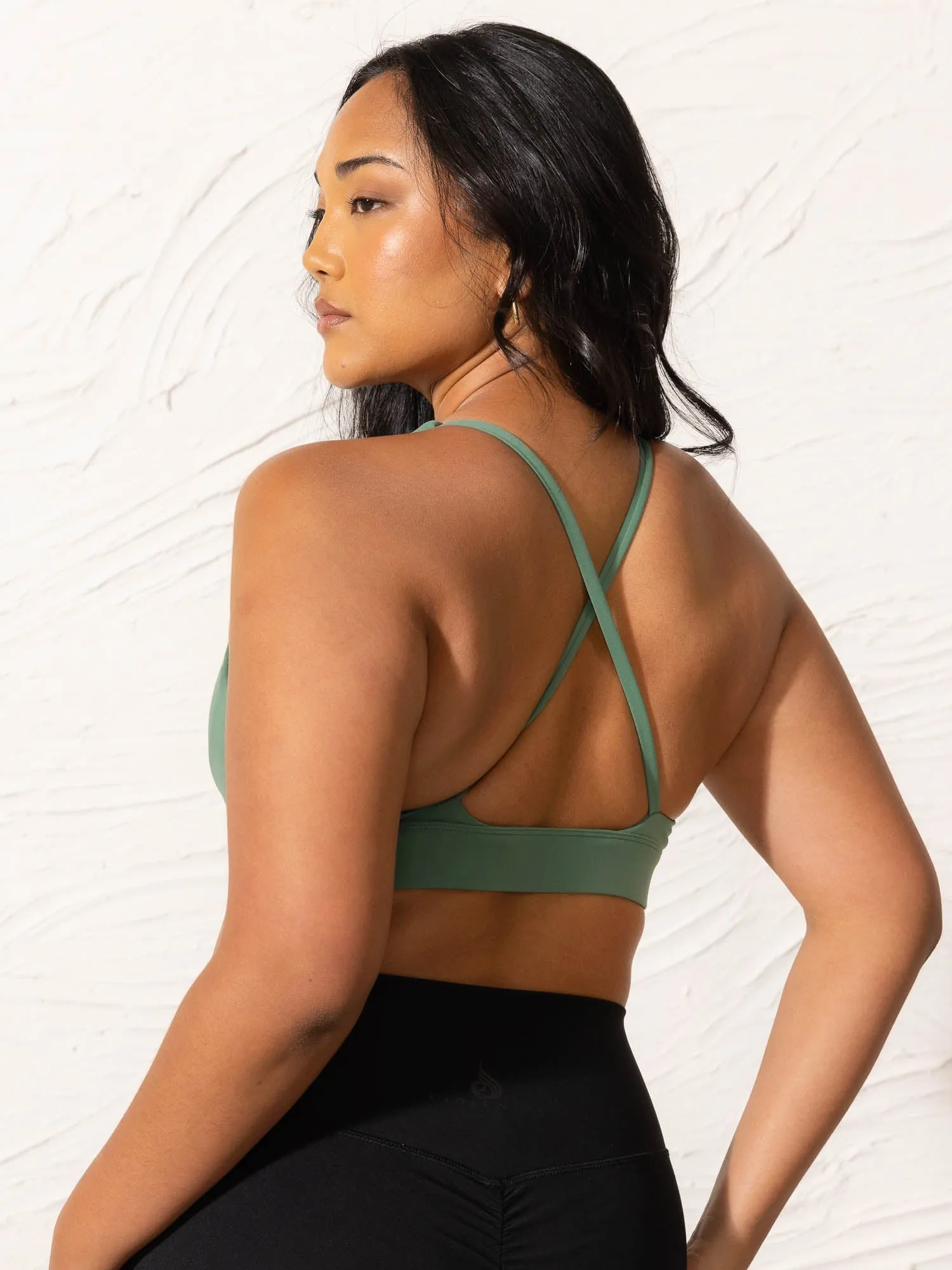 NKD Low Neck Sports Bra - Forest Green Shock Absorb