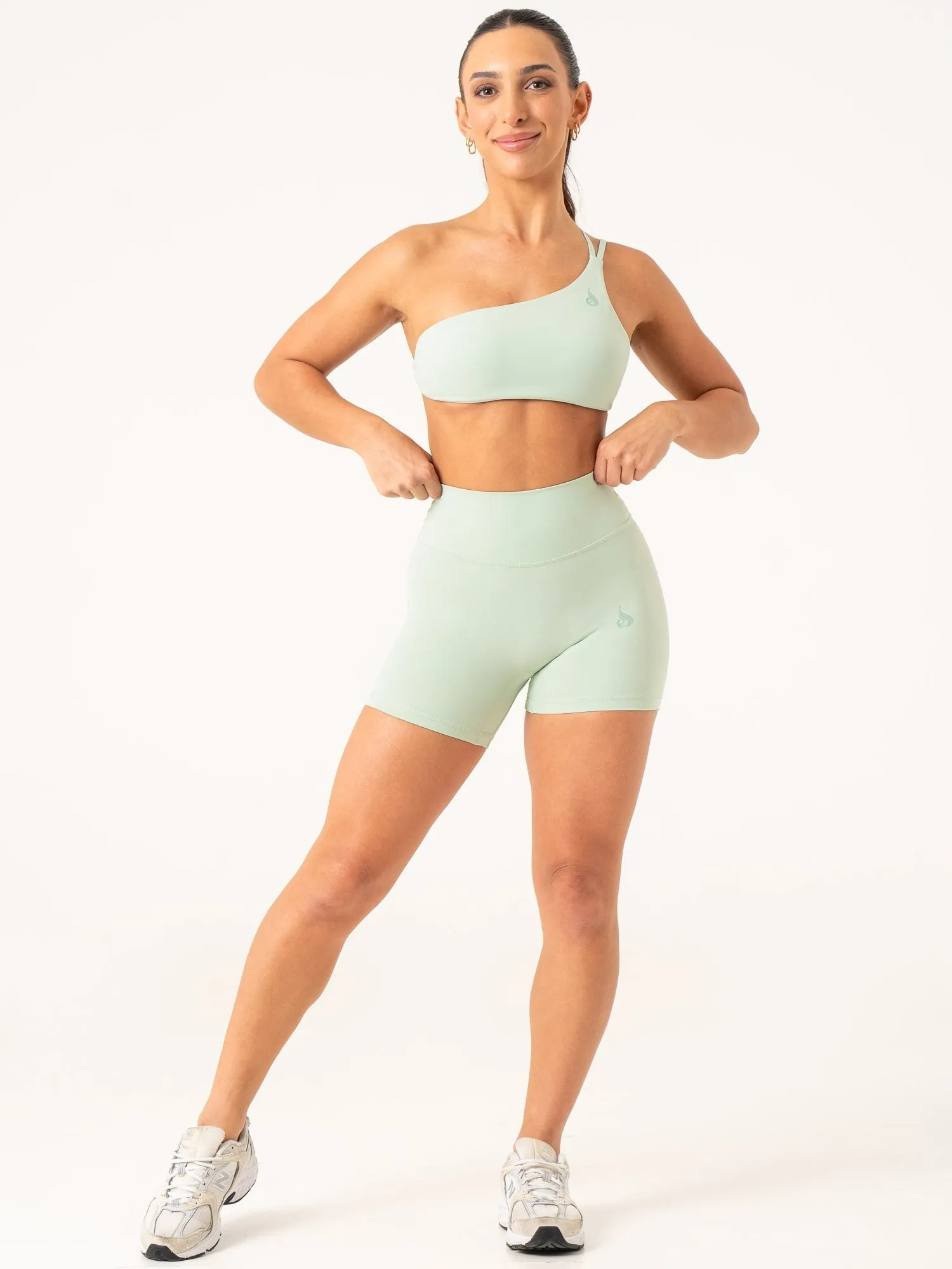 NKD One Shoulder Sports Bra - Cucumber Shock Guard