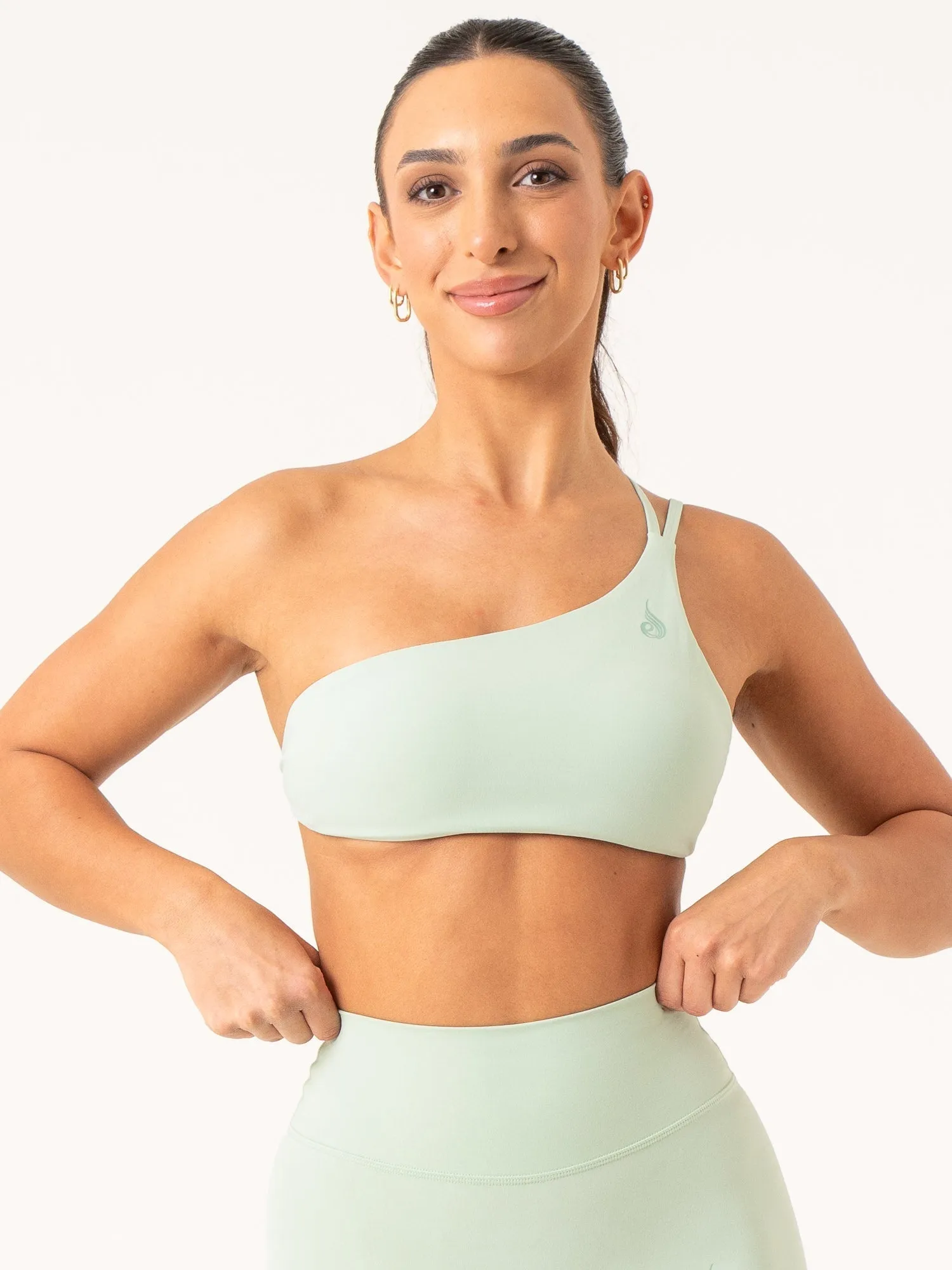 NKD One Shoulder Sports Bra - Cucumber Multi Use