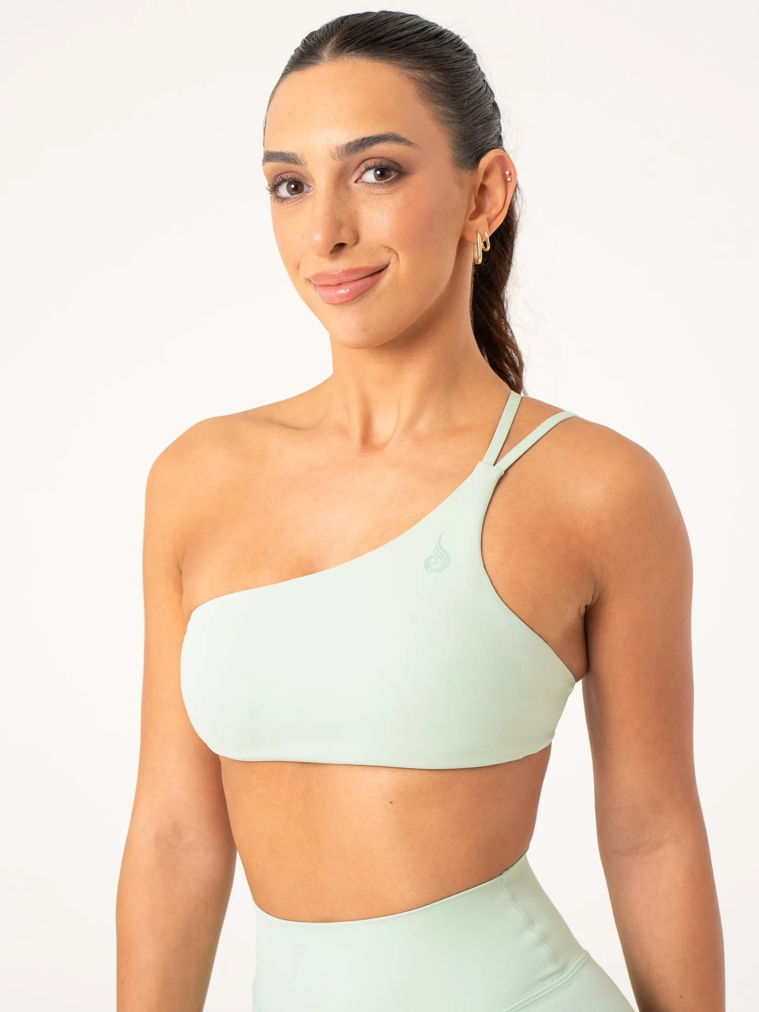 NKD One Shoulder Sports Bra - Cucumber Shock Guard