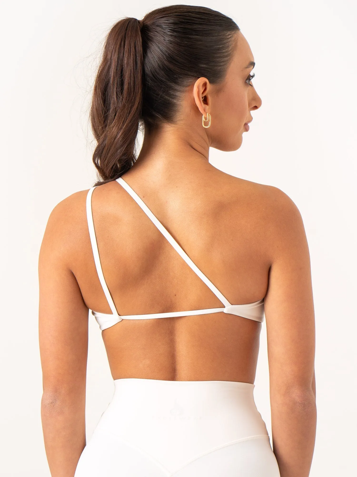 NKD One Shoulder Sports Bra - Off White All Day Comfort