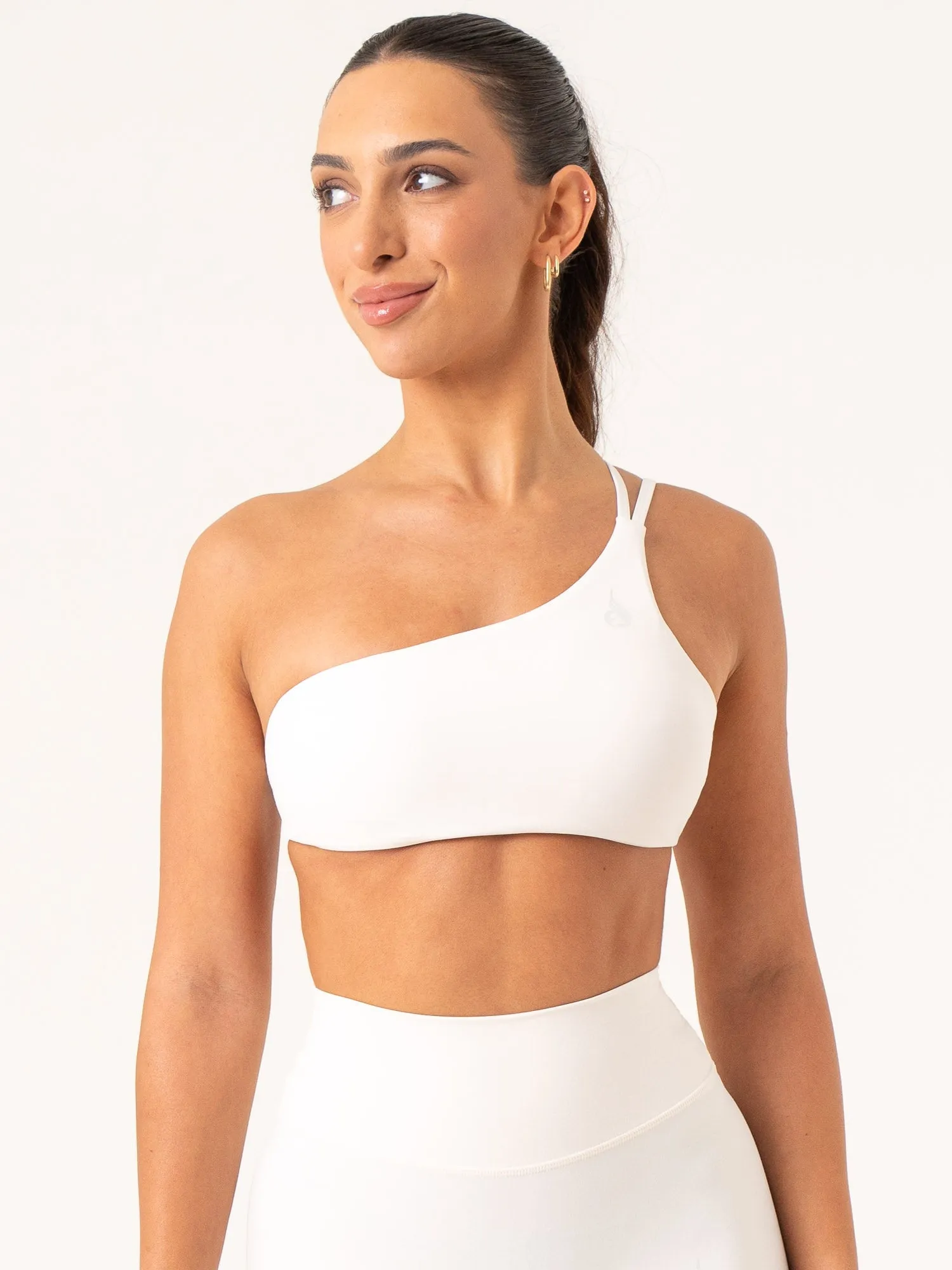 NKD One Shoulder Sports Bra - Off White Flexible Fit