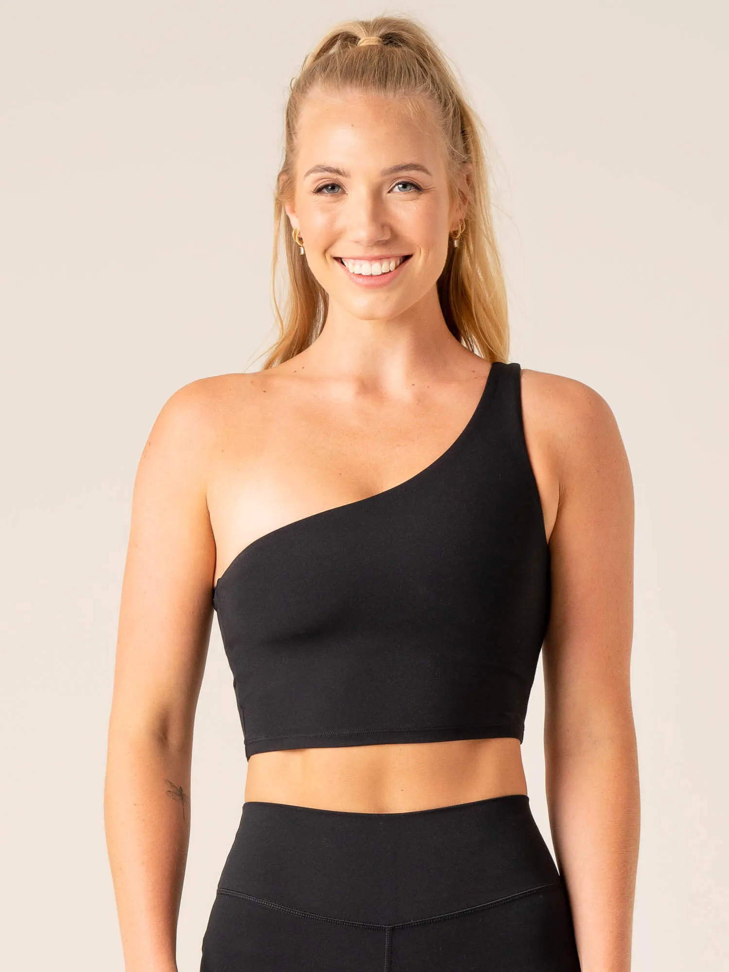 NKD One Shoulder Tank Bra - Black Size Variety