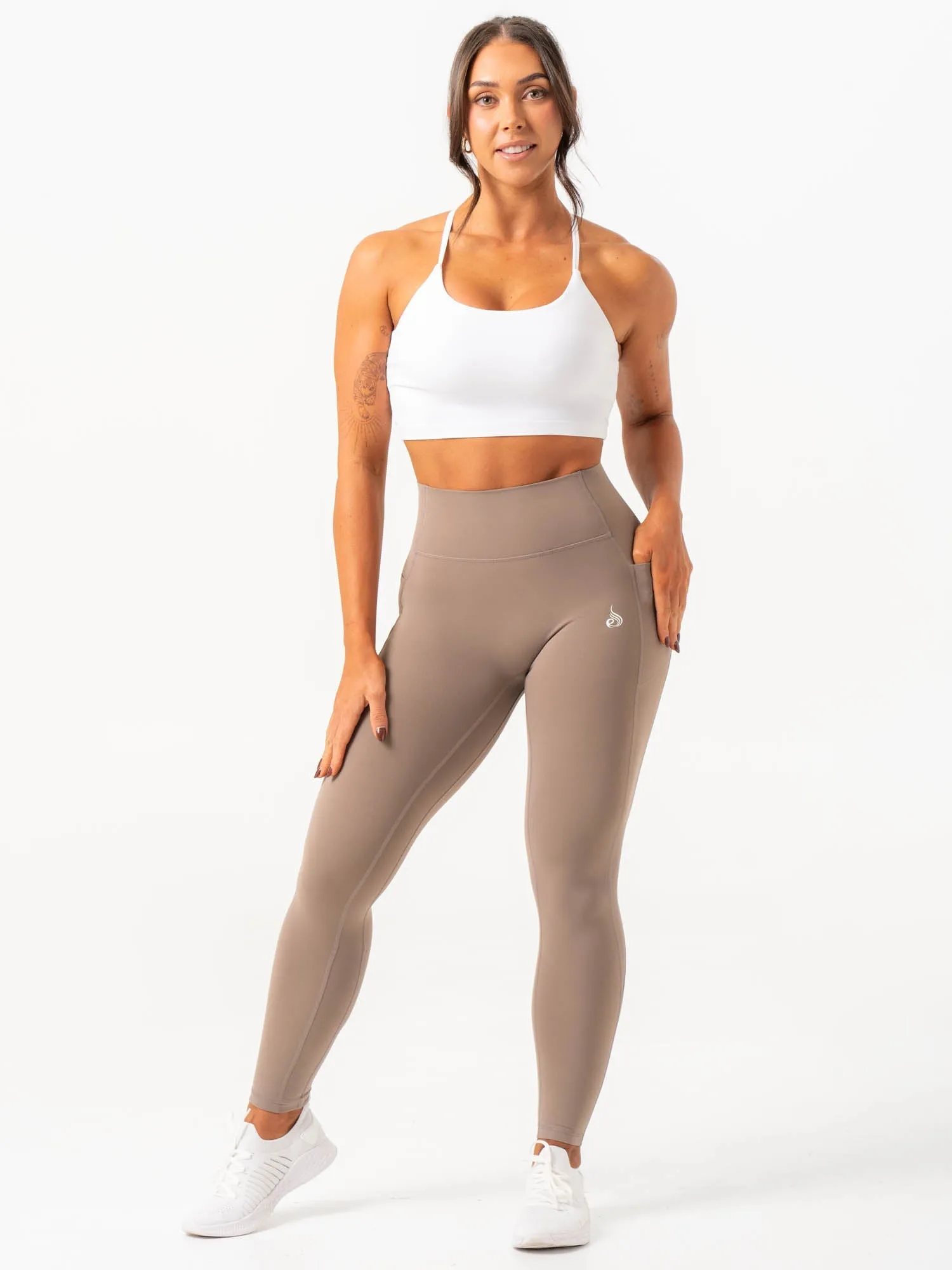 NKD Pocket Leggings - Taupe Athletic style