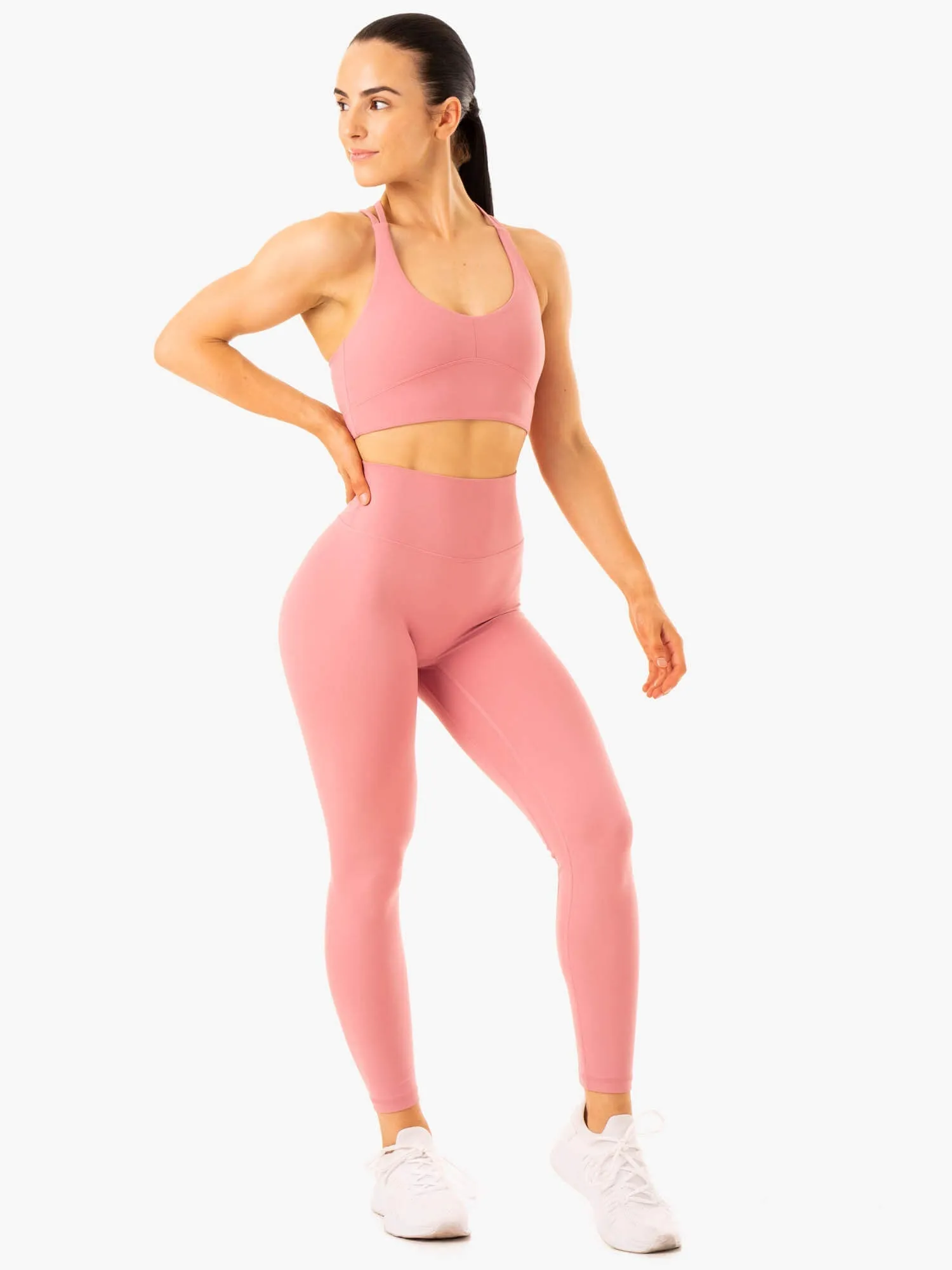 NKD Refine High Waisted Leggings - Dusty Pink Stretch control